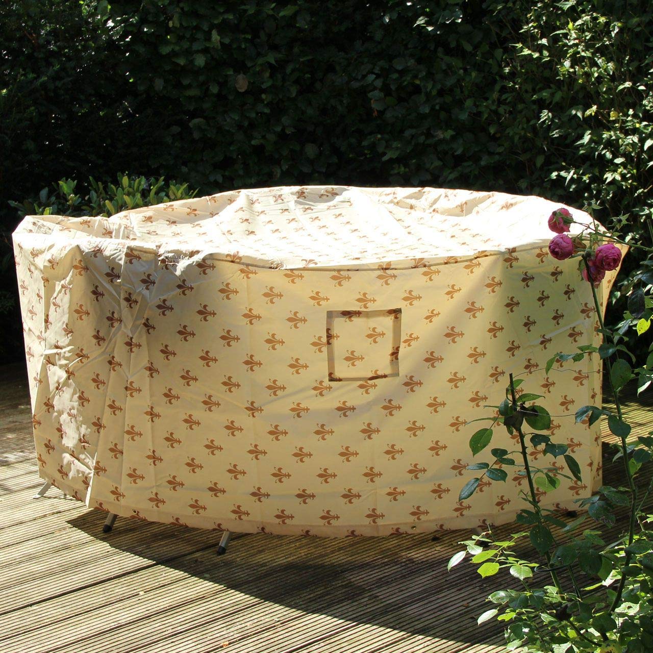 afp-gartenm-bel-schutzh-lle-tischgruppe-rund-120-beige image 3