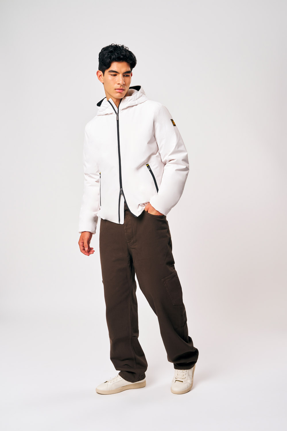ciesse-outdoor-peter-winterjacke-weiss-mit-kapuze-wattiert image 1