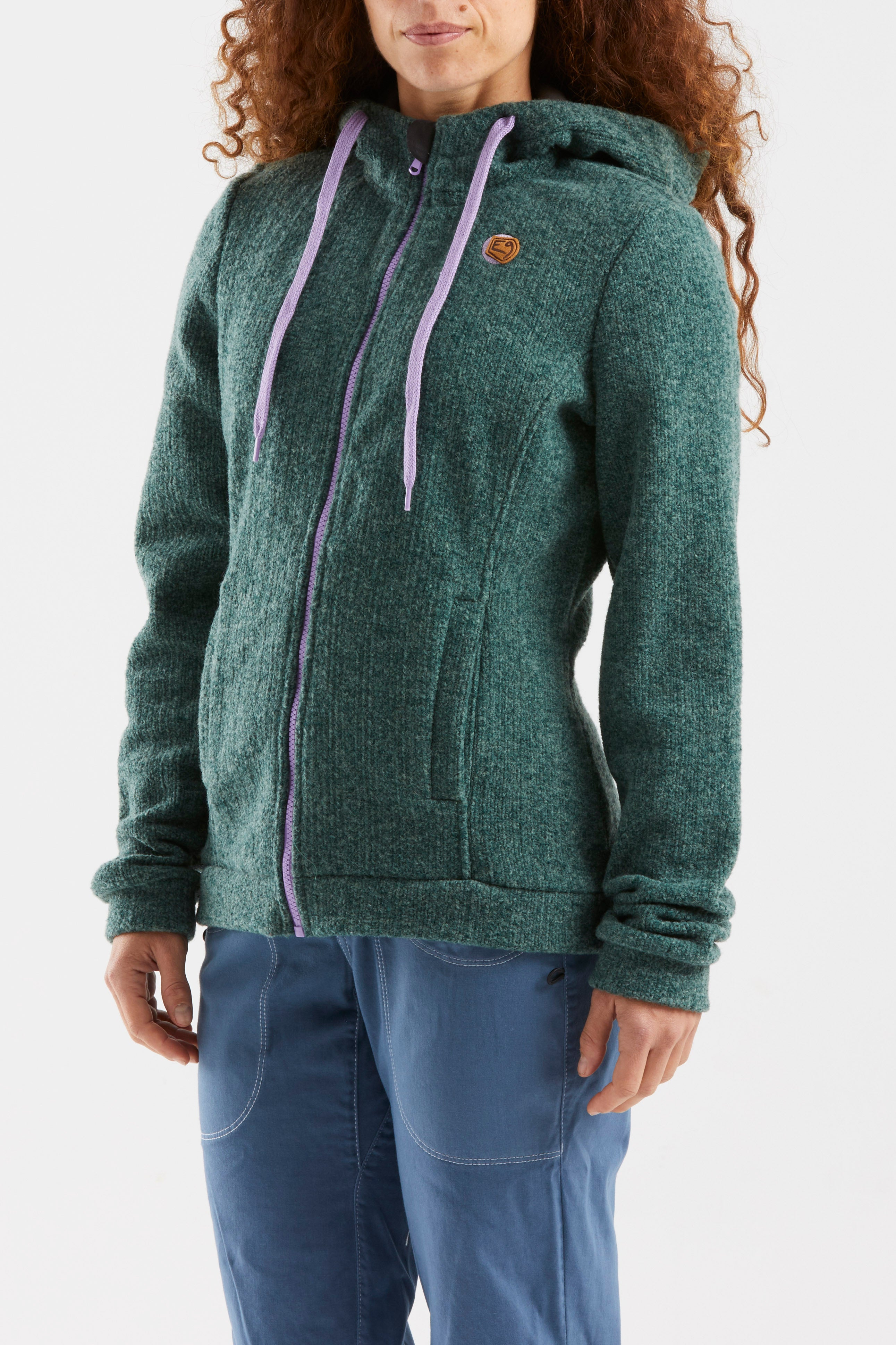 e9-mimma-strickhoodie-zip-emerald-green image 3