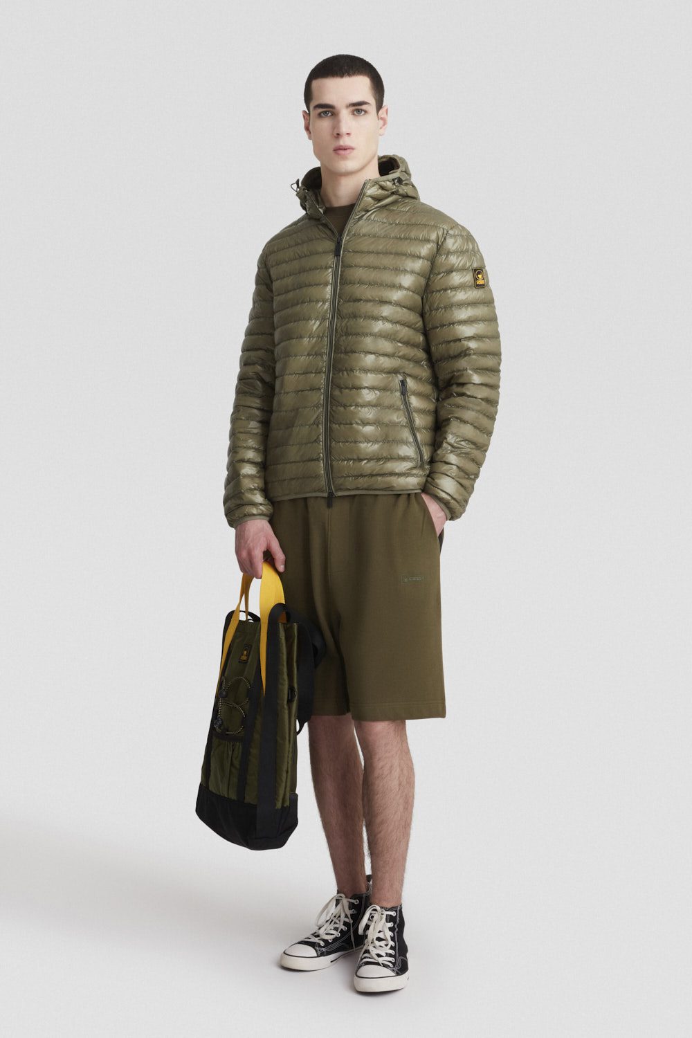 ciesse-piumini-daunenjacke-gr-n-gl-nzend-kapuze image 1