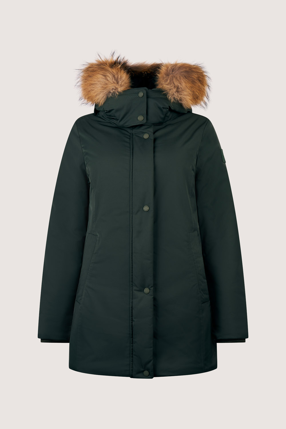 ciesse-luana-parka-damen-gr-n-kapuze-kunstfell-winterparka image 3