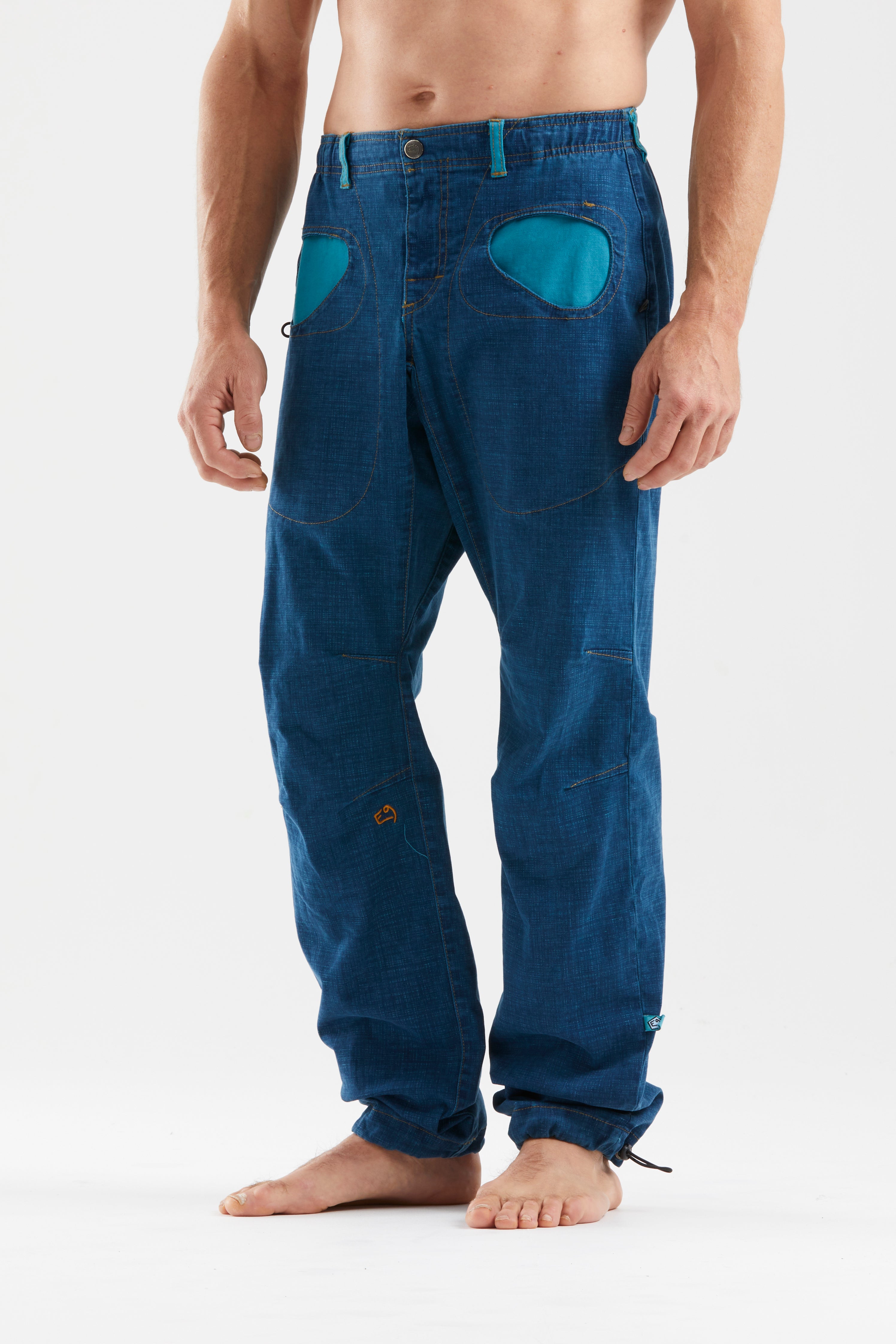 e9-rondo-x2-kletterhose-turquoise-bio-baumwolle image 2