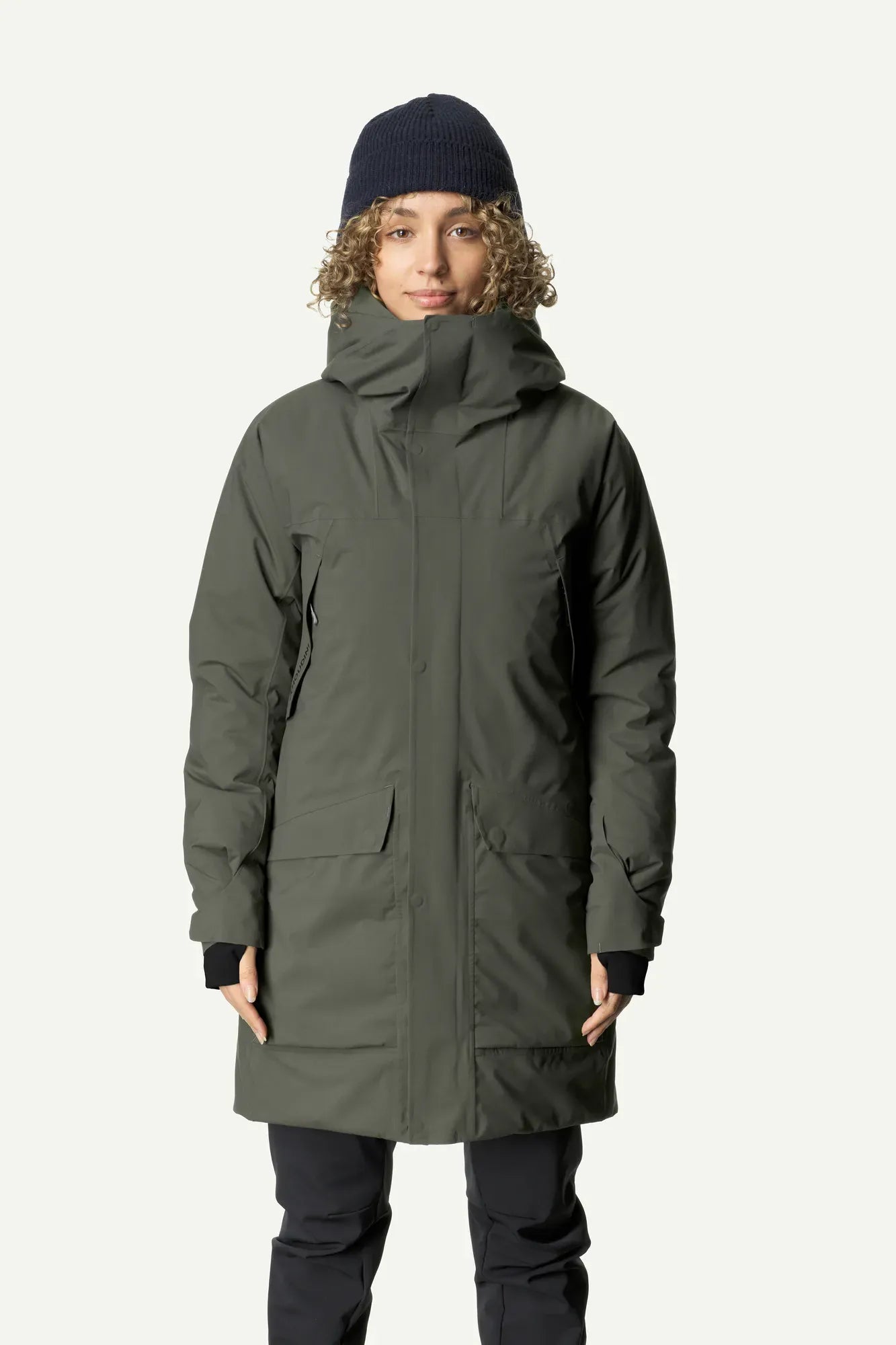 houdini-the-square-fall-in-parka-damen-baremark-green-wasserdicht image 2