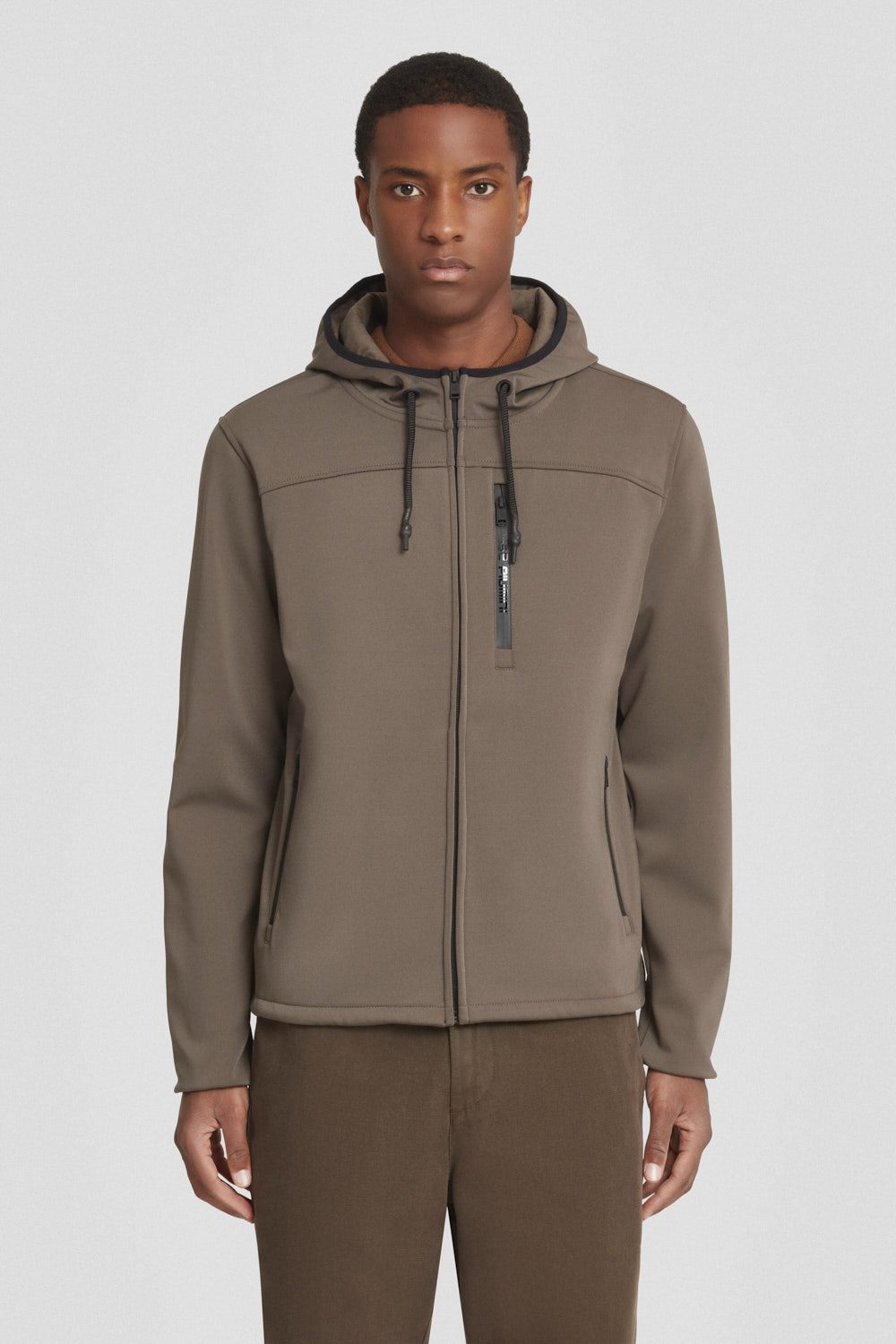ciesse-outdoor-sweatjacke-braun-kapuze-waterproof-zip image 1