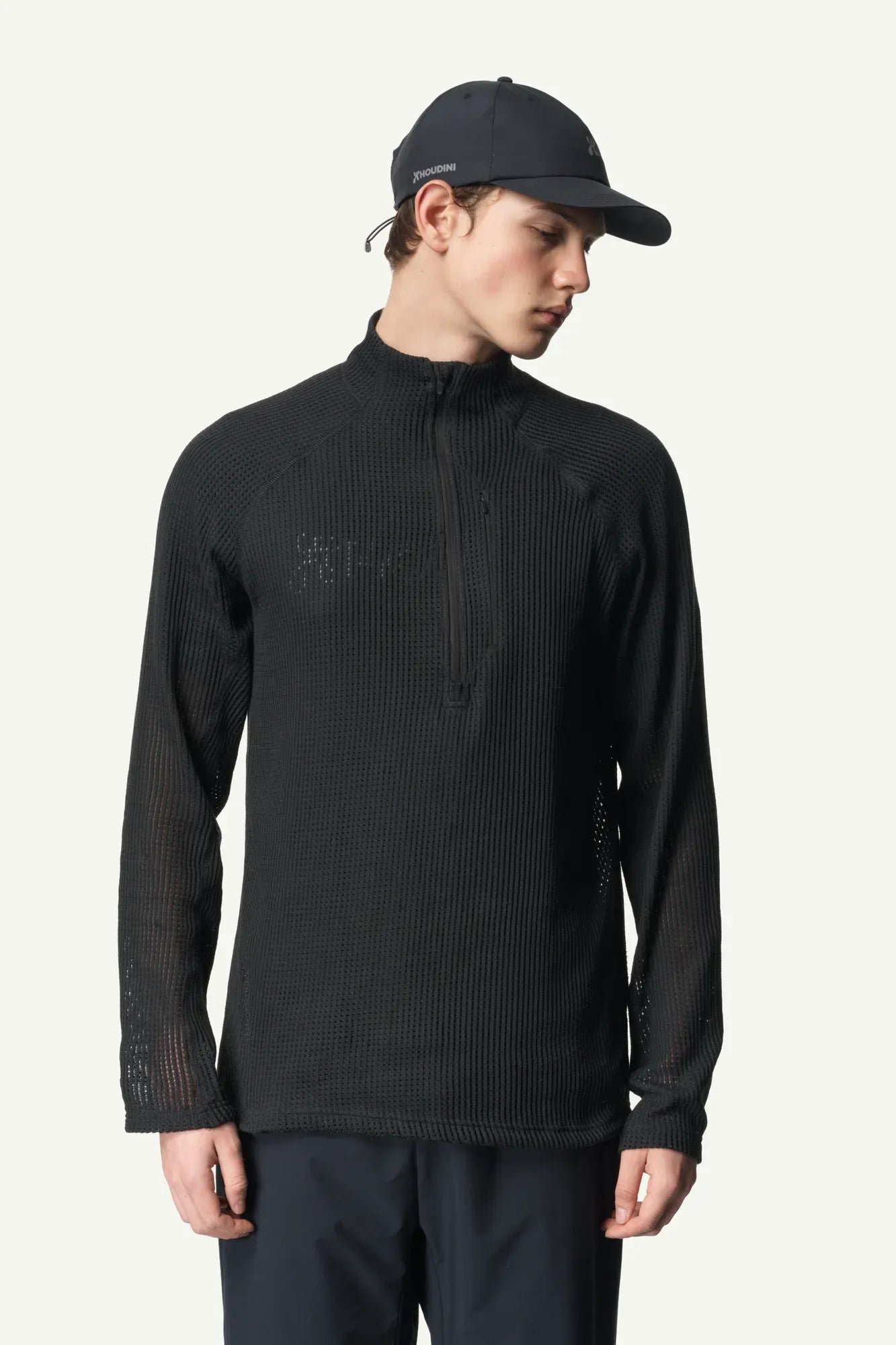 houdini-pace-flow-half-zip-herren-true-black-atmungsaktiv image 3