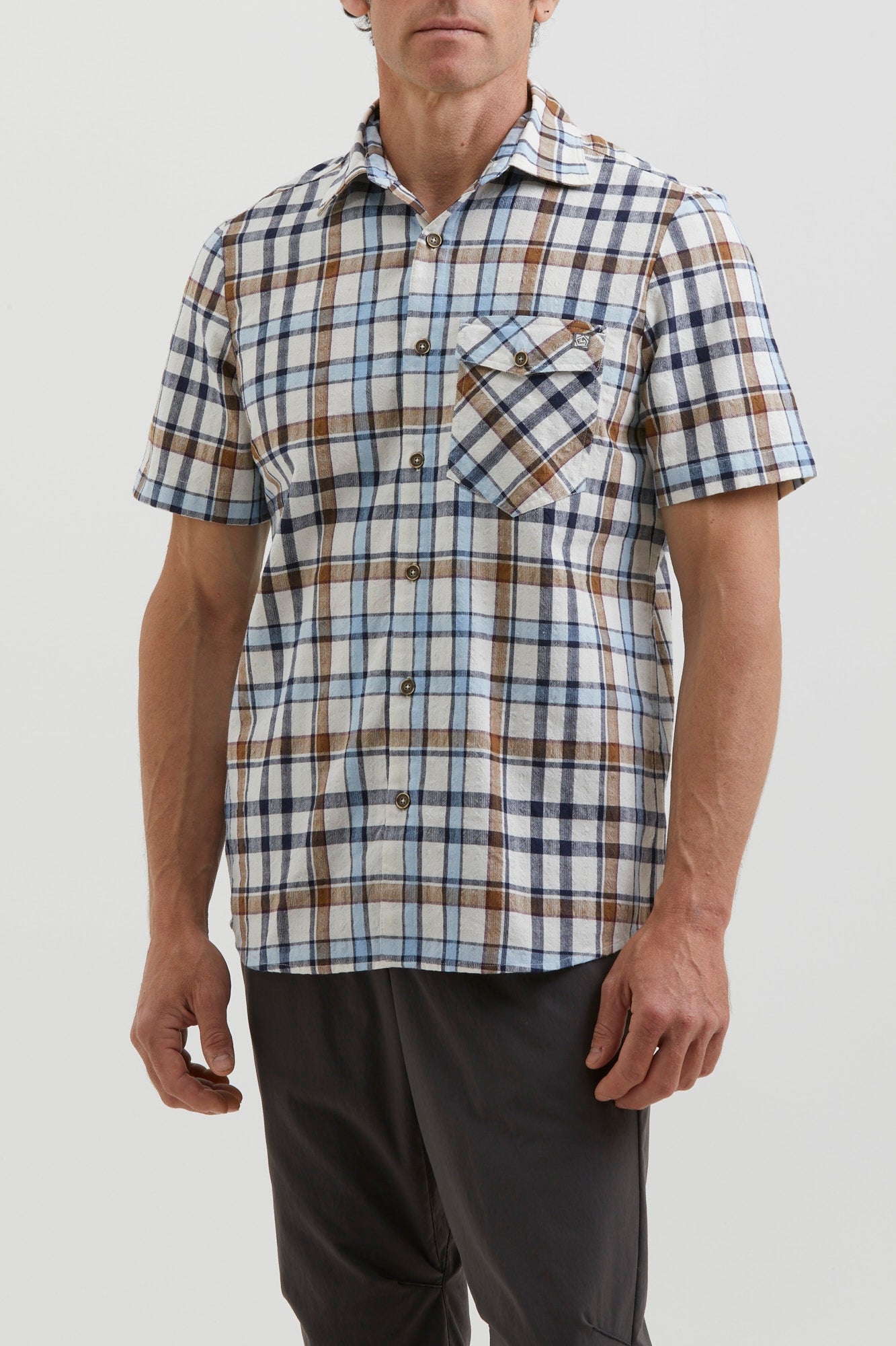 e9-ramo-shirt-herren-karo-baumwolle-avocadocheck image 1