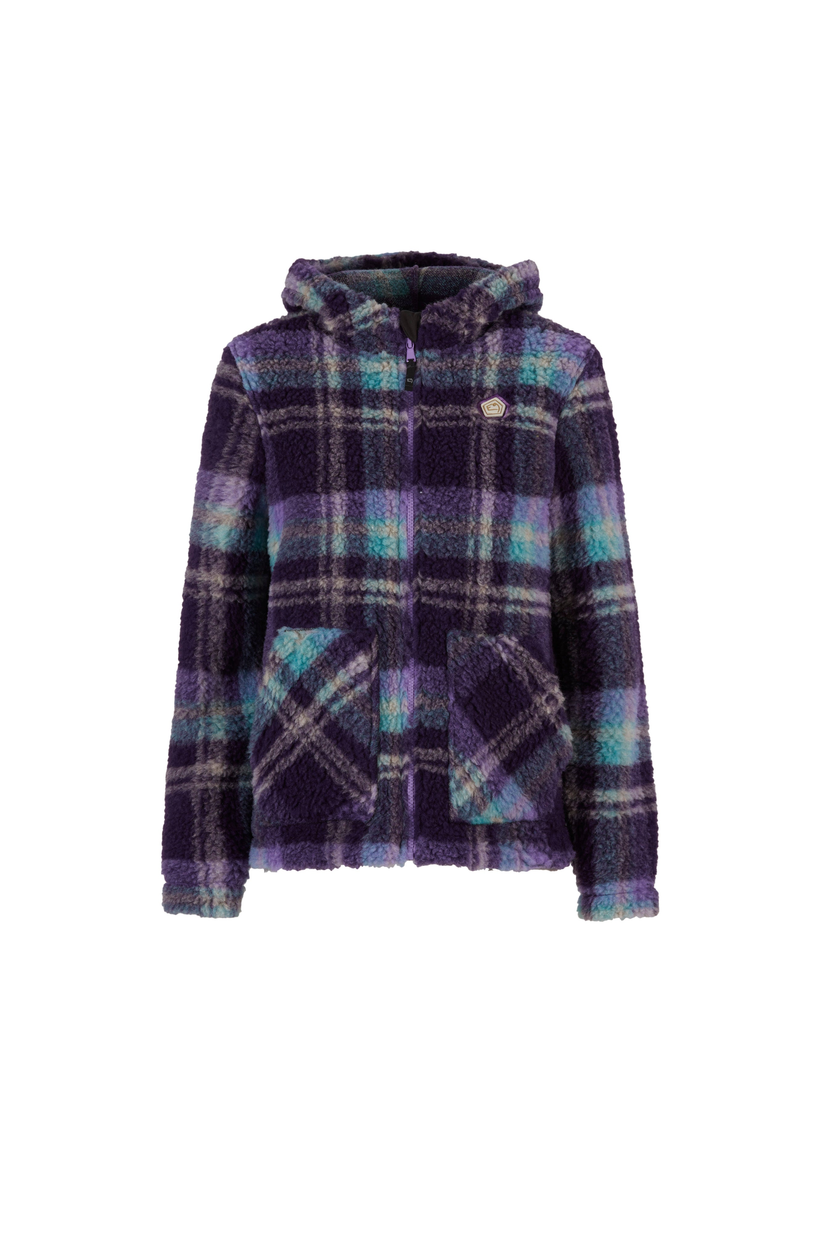 e9-anais-fleecejacke-fuxia-tartan-kariert-recycling-wolle image 6