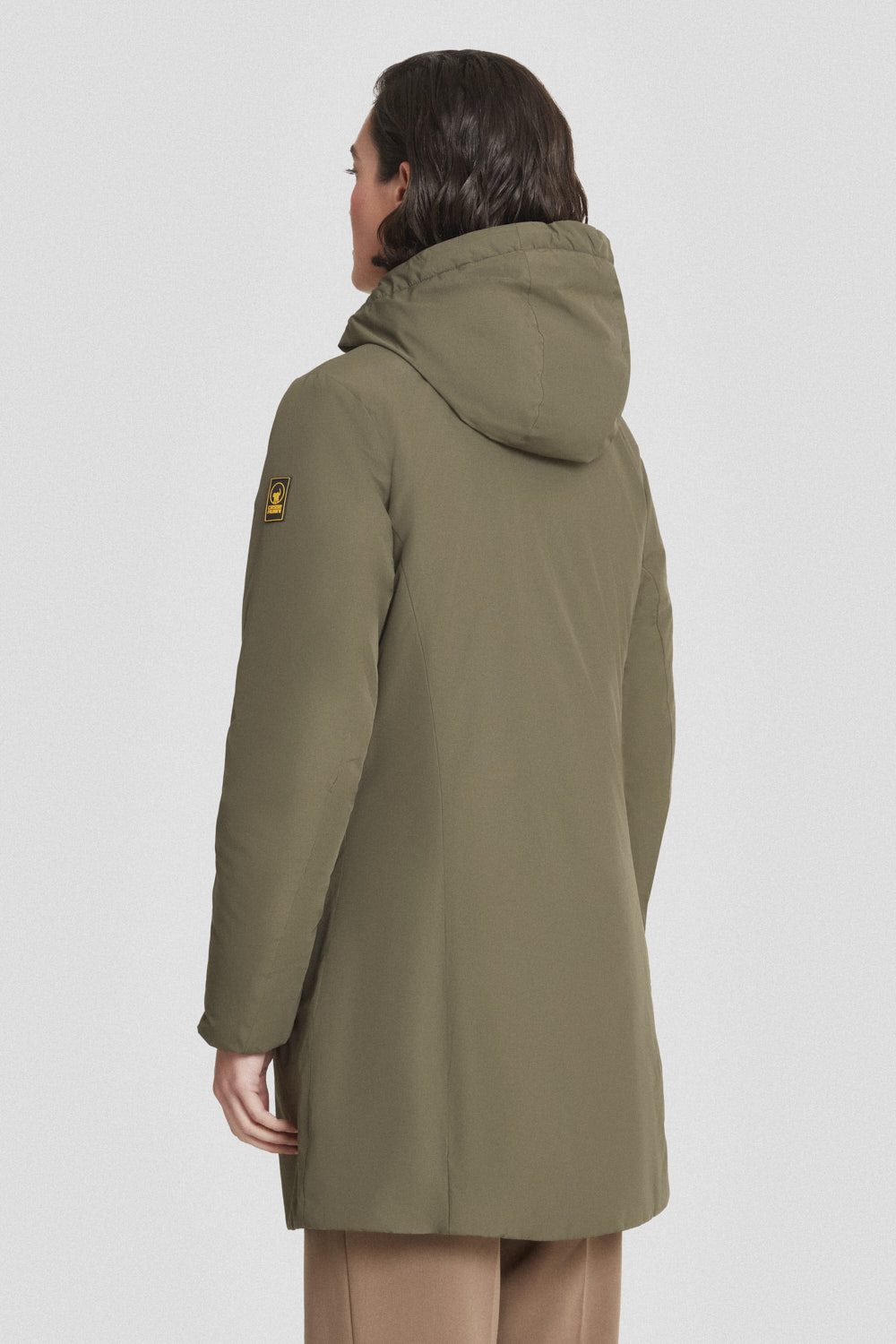 ciesse-winterjacke-lang-gr-n-kapuze-wattiert-dwr image 4