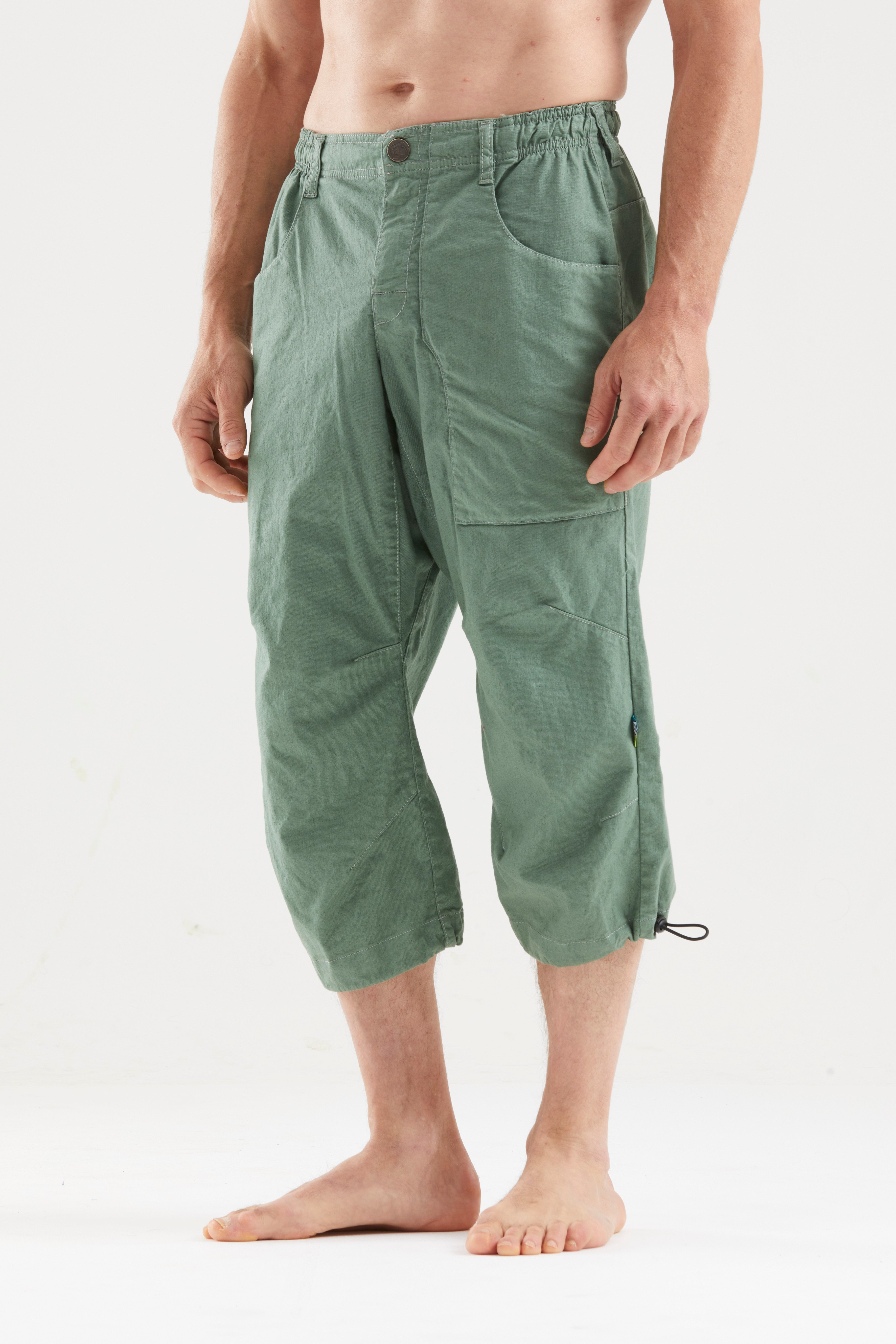 e9-fuoco-flax-3-4-kletterhose-agave-leinen-bio-baumwolle image 2