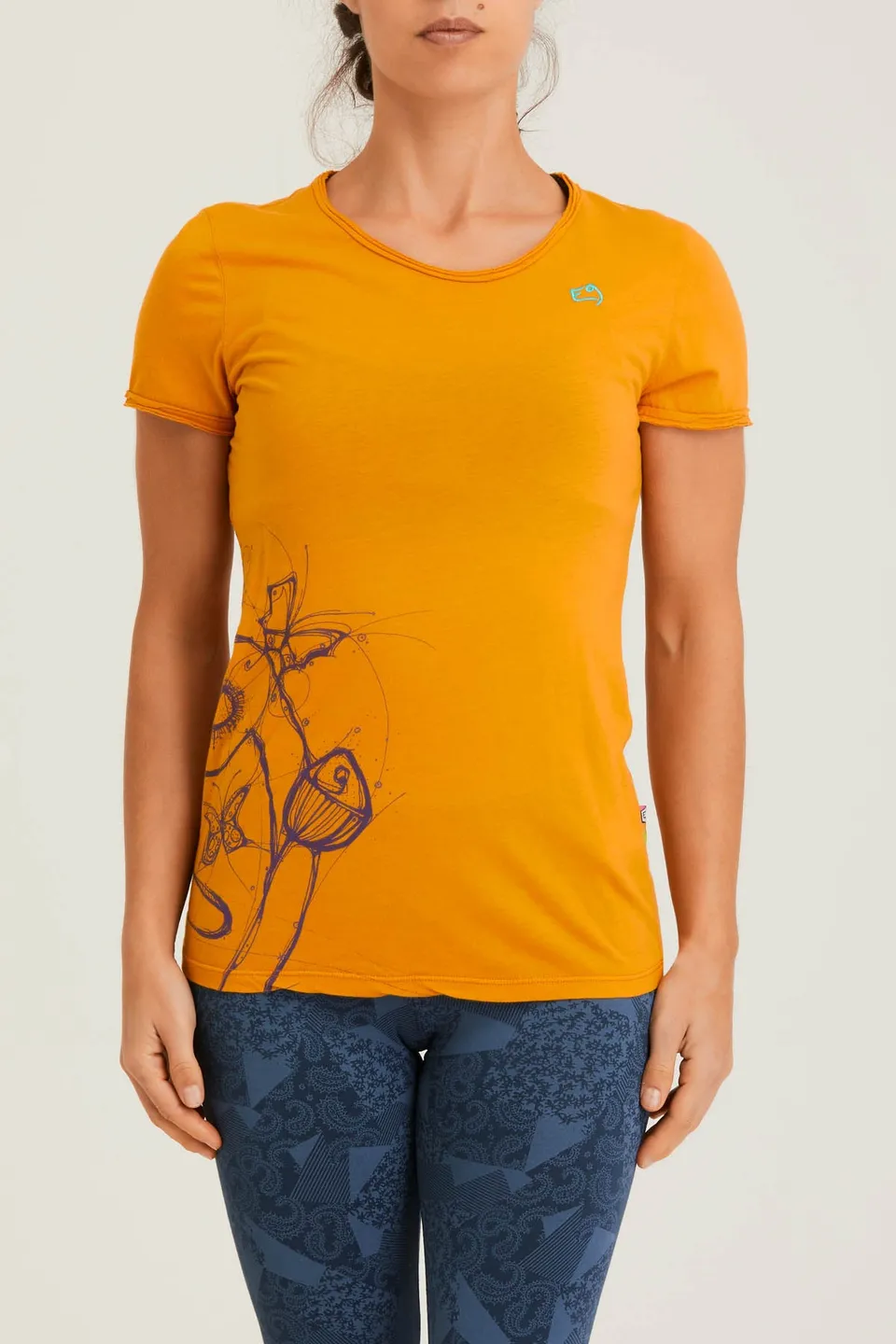 e9-reve-t-shirt-damen-sunflower-baumwolle-slim-fit image 1