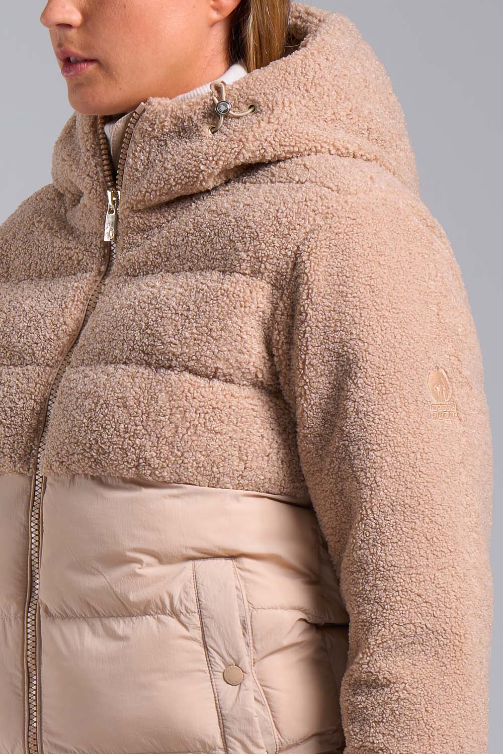 ciesse-piumini-bonilla-hybrid-steppjacke-grau-teddy-kapuze image 4