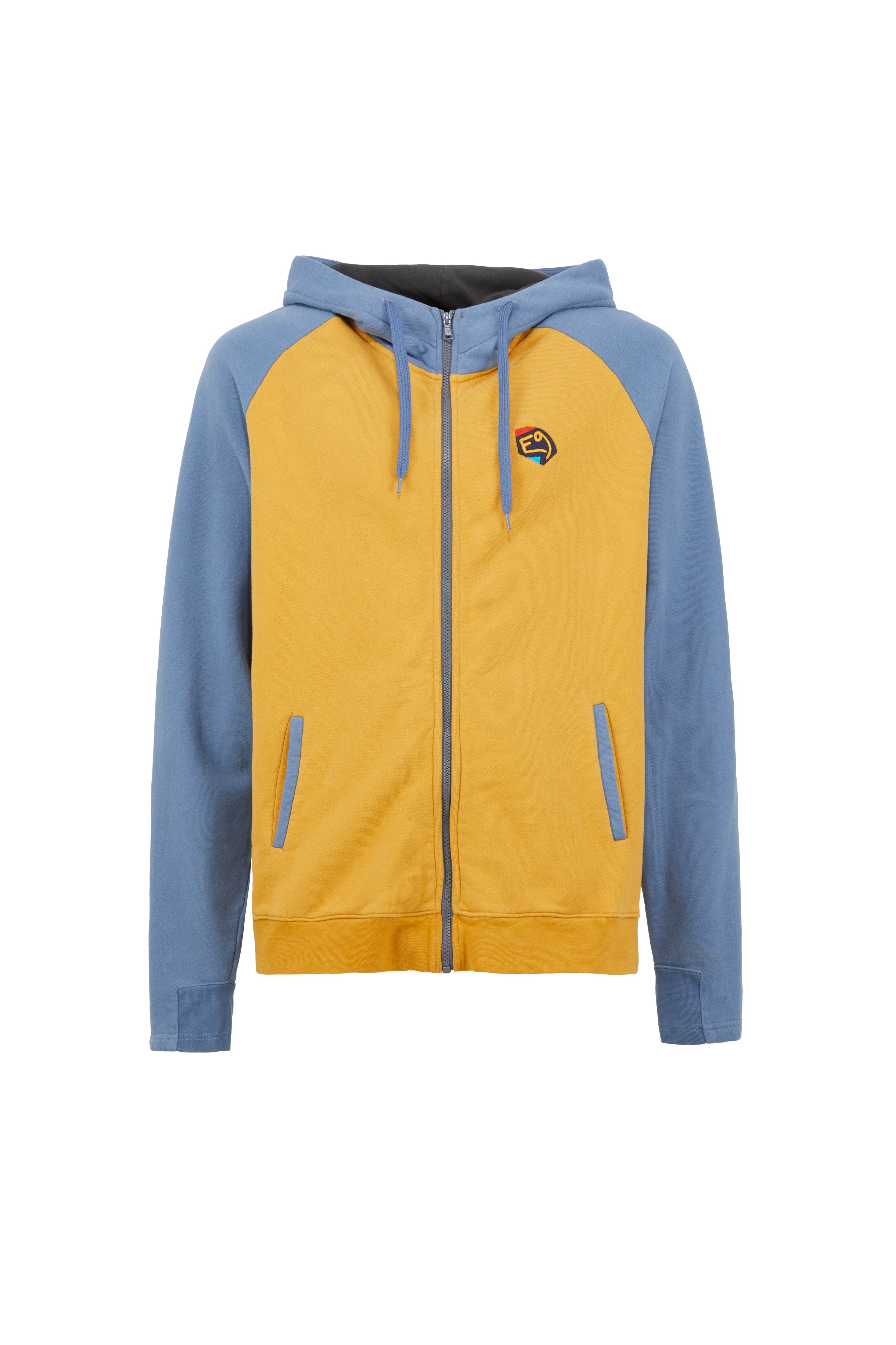 e9-rain-hoodie-curry-steel-blue-gr-m-baumwolle image 4