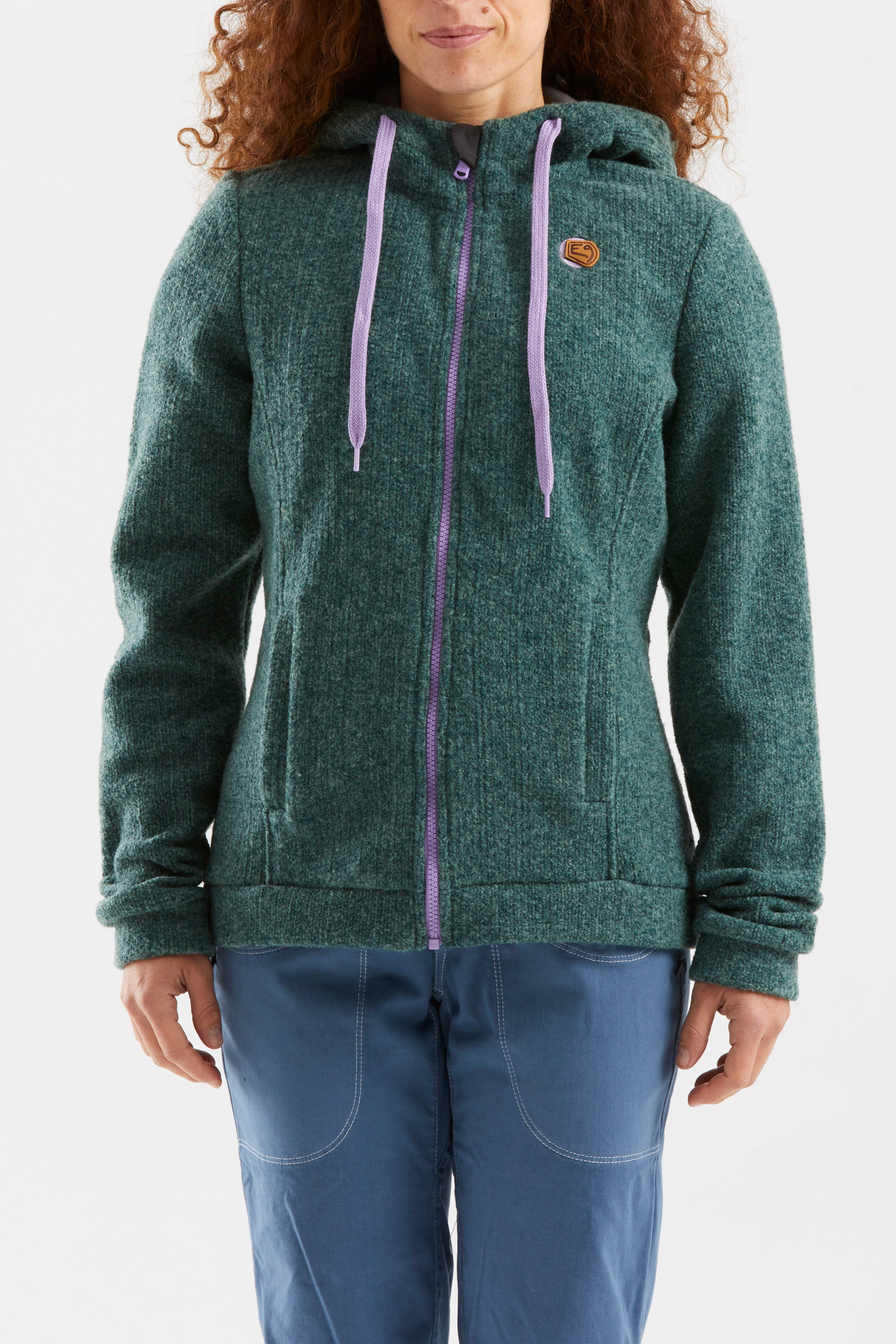 e9-mimma-strickhoodie-zip-emerald-green image 1