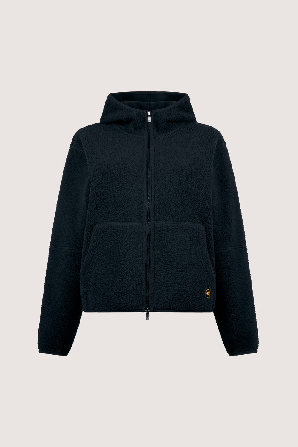 ciesse-alix-teddyjacke-damen-schwarz-hoodie-mit-rei-verschluss image 3
