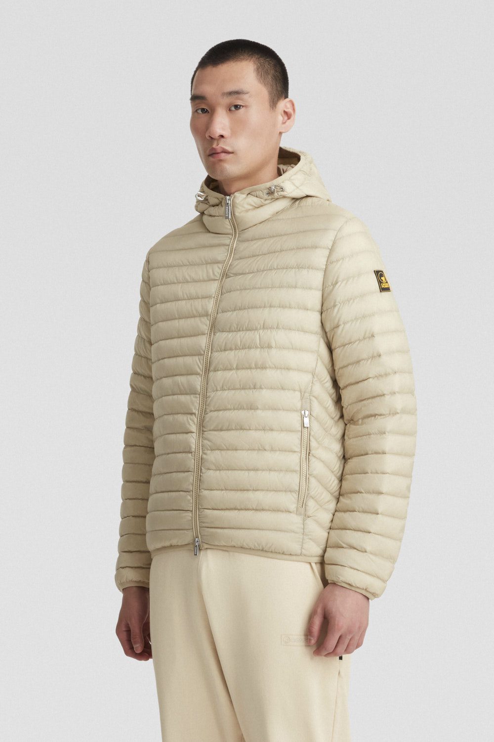 ciesse-outdoor-daunenjacke-beige-mit-kapuze-echt-daune-leicht image 2
