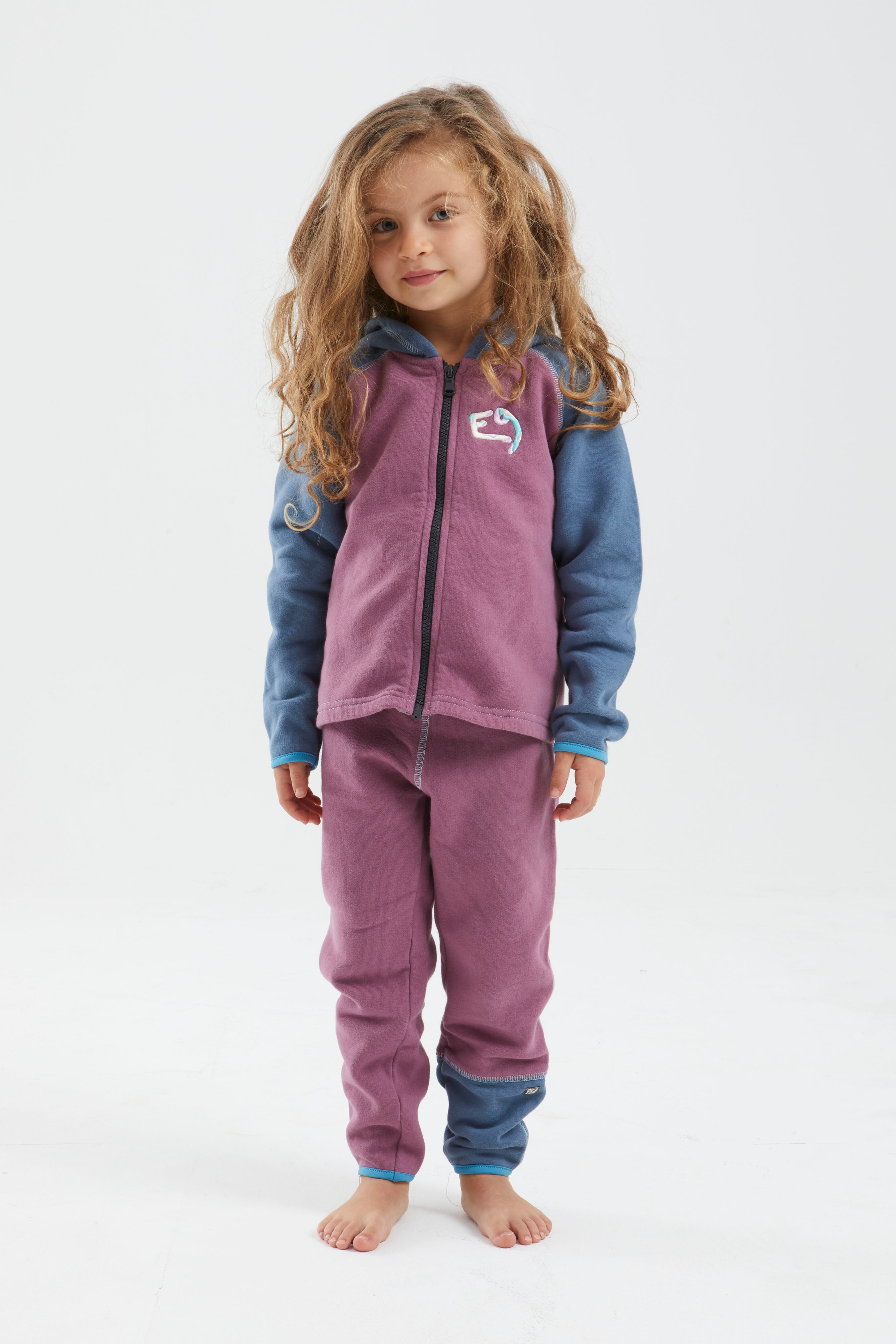 e9-pingu-babyanzug-cerulean-curry-bio-baumwolle-fleece image 1