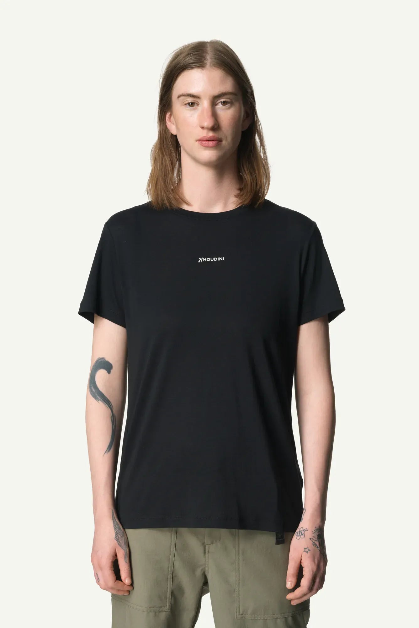 houdini-tree-message-tee-damen-t-shirt-true-black-tencel image 1