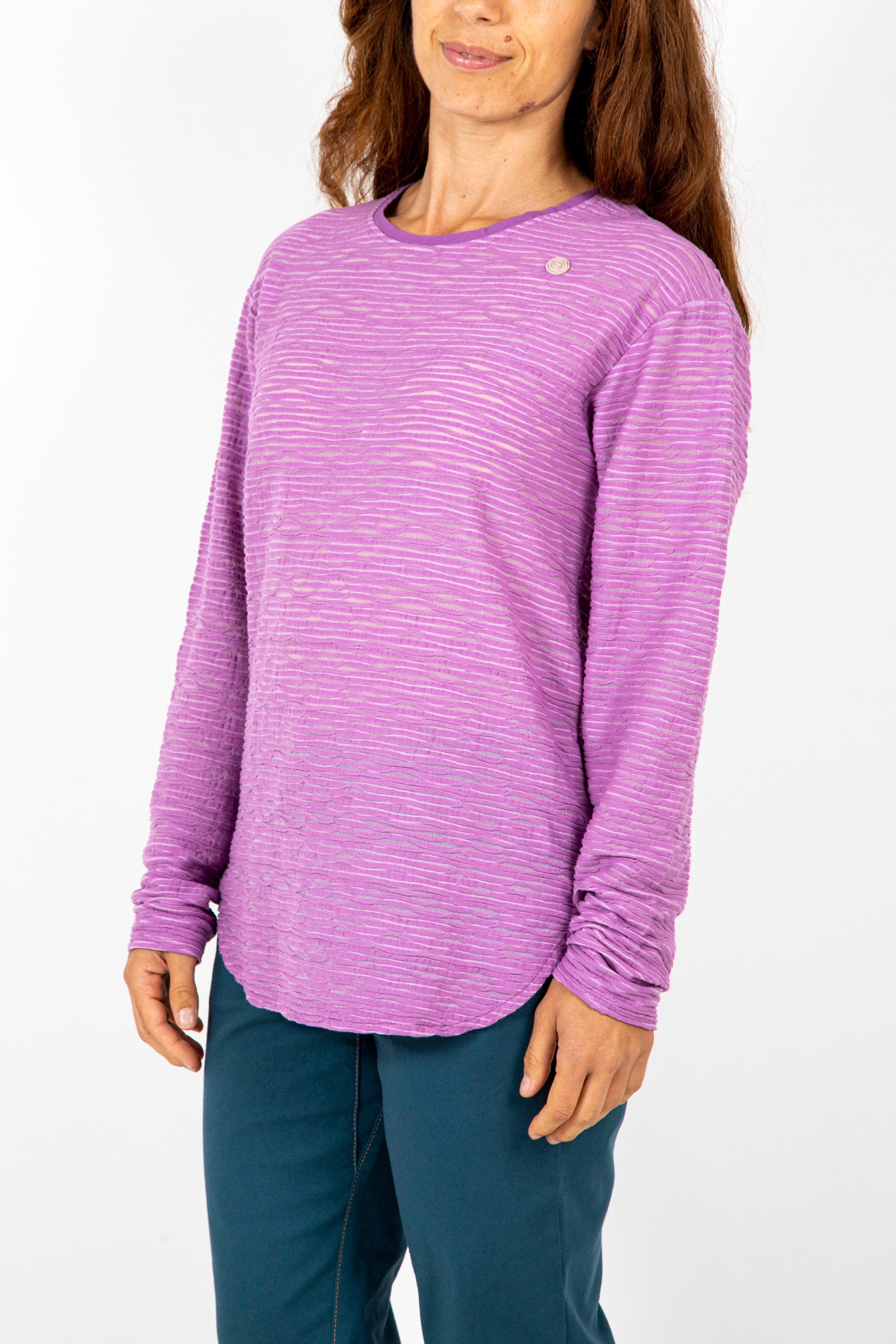 e9-kyla-langarmshirt-amythist-jacquard-regular-fit image 1