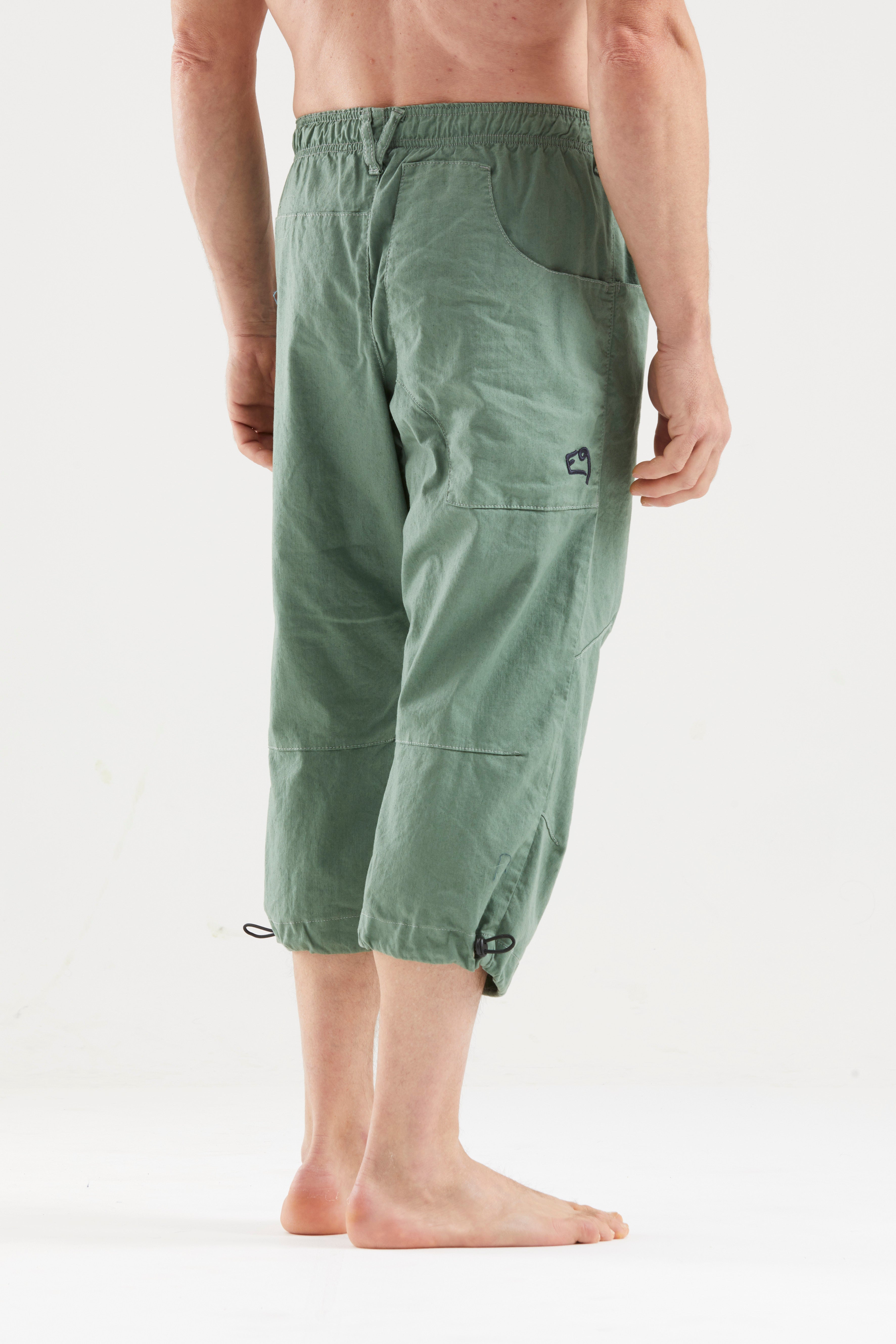 e9-fuoco-flax-3-4-kletterhose-agave-leinen-bio-baumwolle image 3