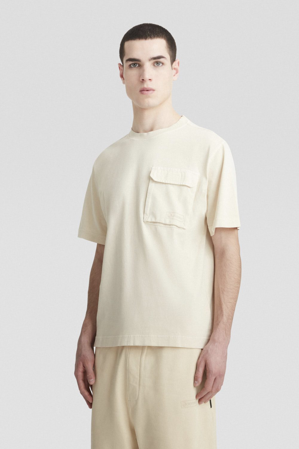 ciesse-t-shirt-rundhals-beige-baumwolle-mit-tasche-herren image 2