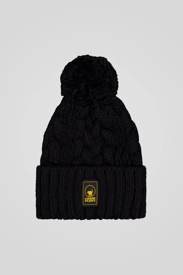 ciesse-outdoor-bommelm-tze-schwarz-strick-mit-pompon-wollmix image 1