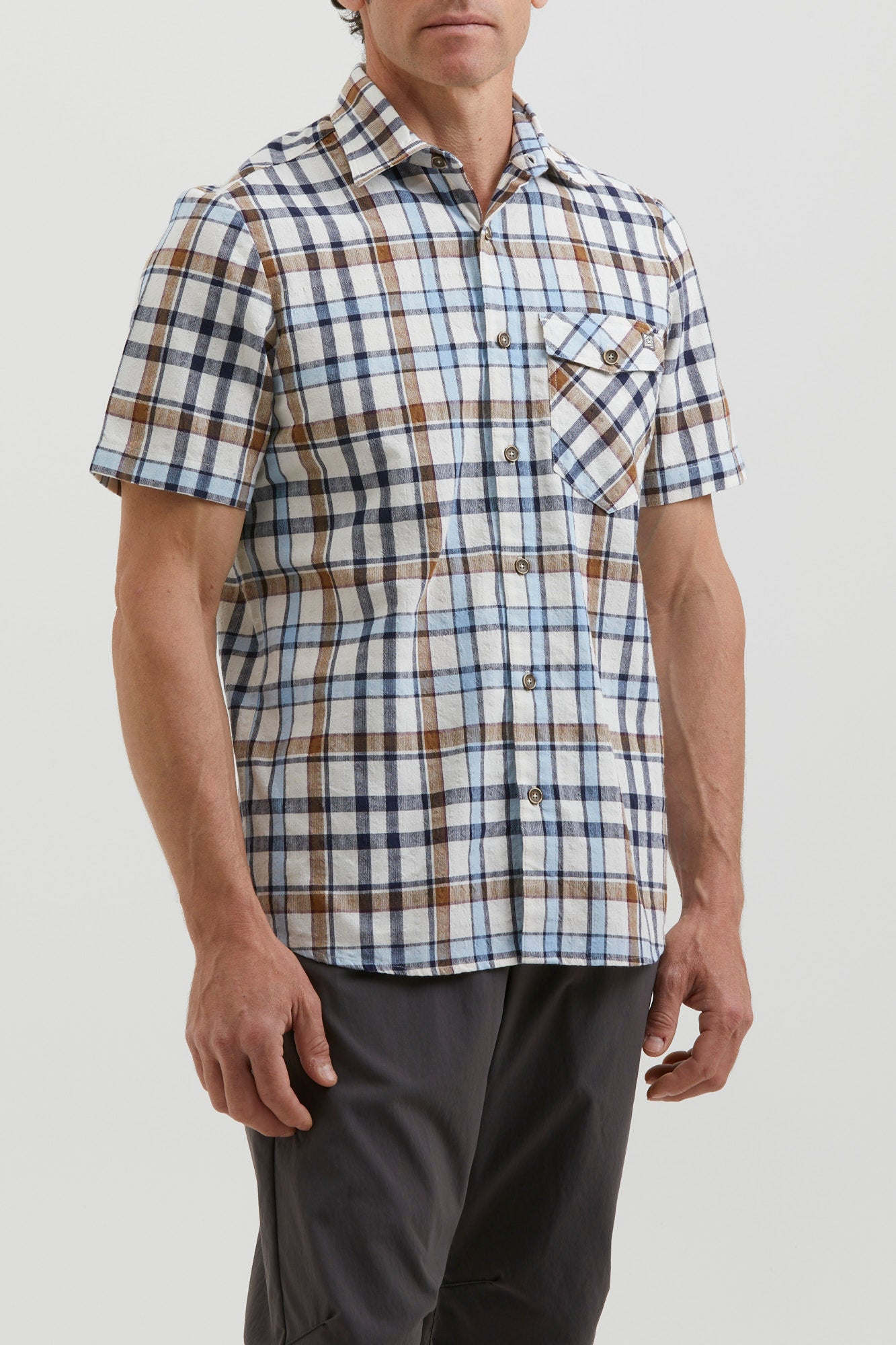 e9-ramo-shirt-herren-karo-baumwolle-avocadocheck image 2