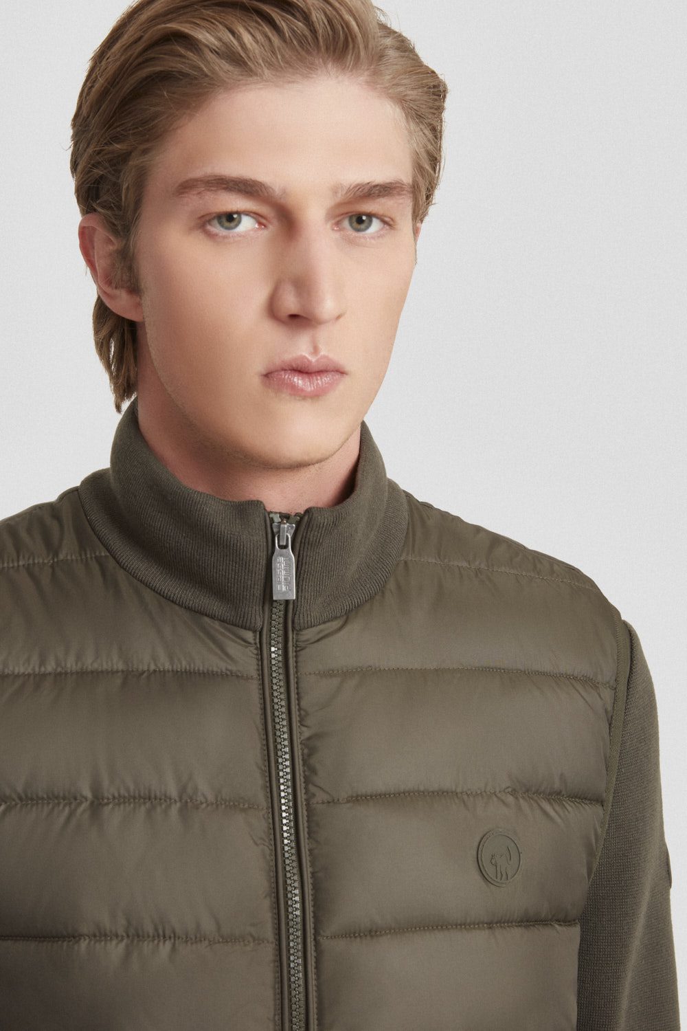 ciesse-gilet-steppweste-gr-n-gef-ttert-strick image 3