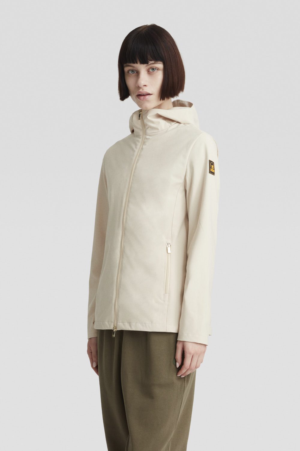 ciesse-outdoor-softshelljacke-beige-mit-kapuze-slim-fit image 2