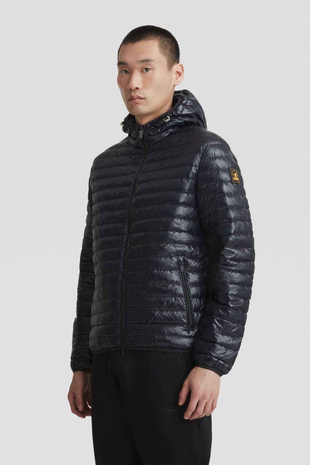 ciesse-outdoor-piumini-daunenjacke-schwarz-gl-nzend-kapuze-echt-daune image 2