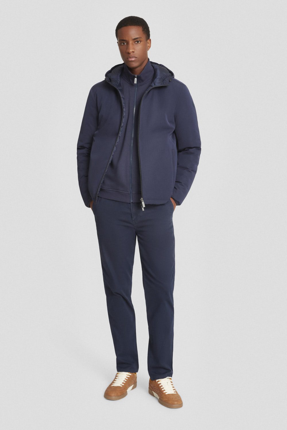 ciesse-outdoor-daunenjacke-kurz-blau-reversibel-mit-kapuze image 1