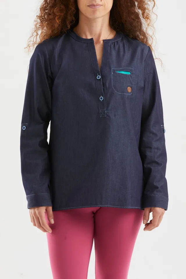e9-swami-hemd-darkblue-denim-regular-fit image 1