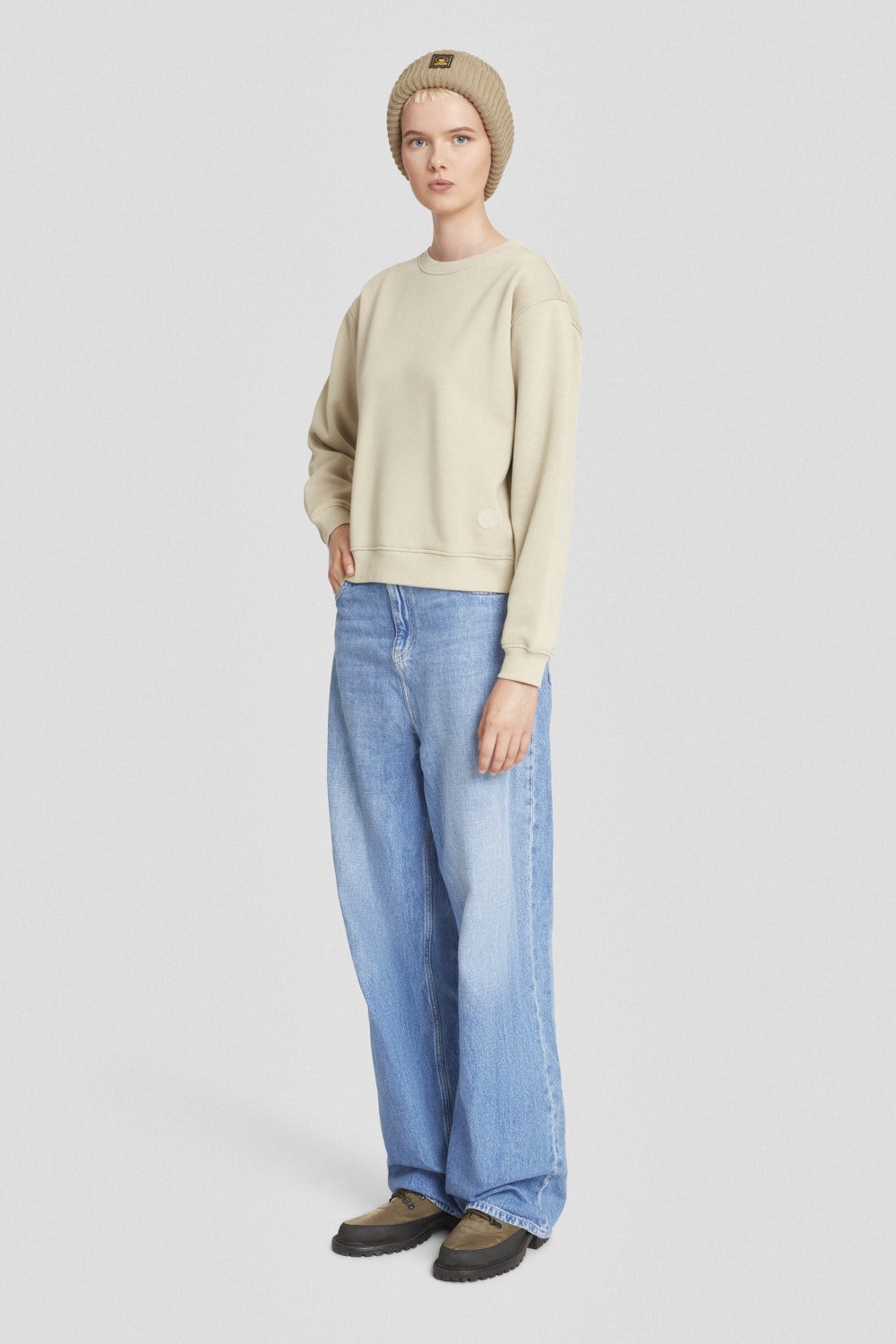 ciesse-sweatshirt-pullover-beige-rundhals-baumwolle image 2