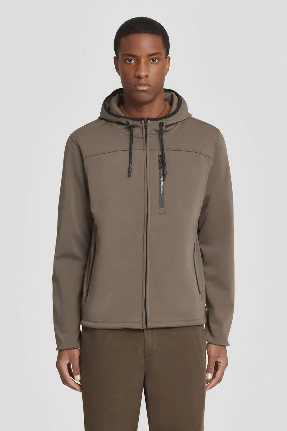 ciesse-outdoor-sweatjacke-braun-kapuze-waterproof-zip image 1