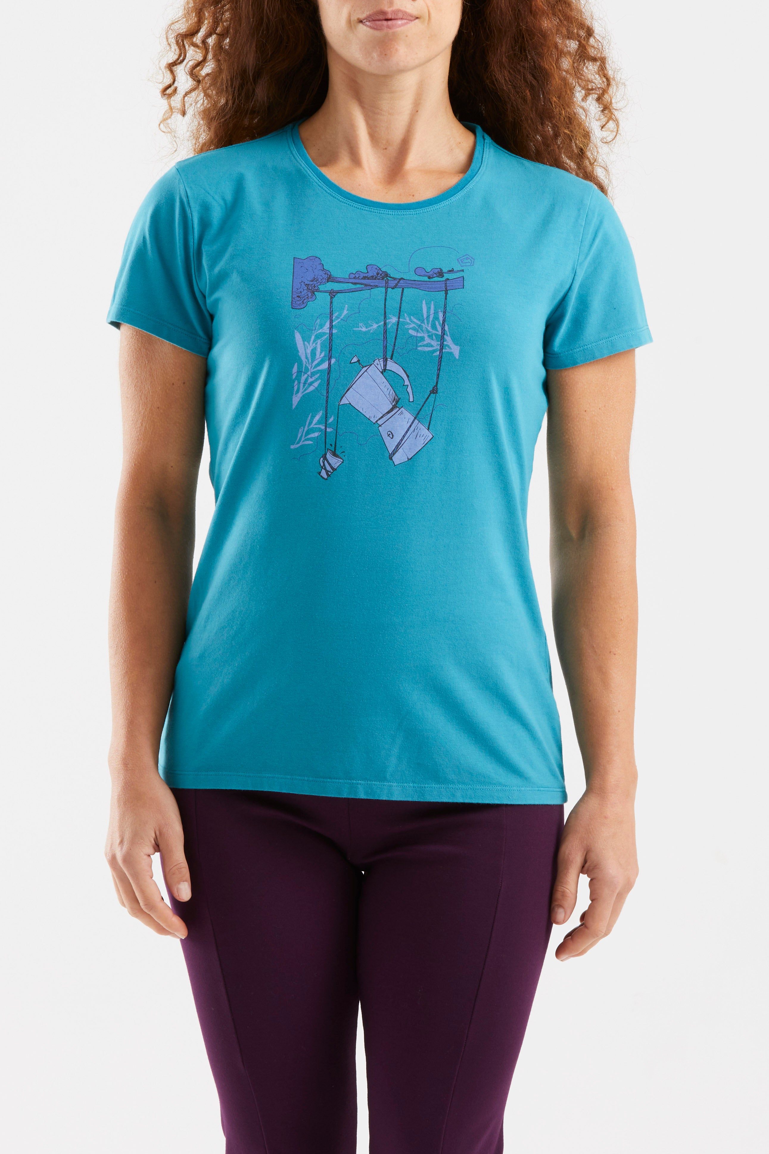 e9-w-bond-t-shirt-turquoise-bio-baumwolle-damen image 1