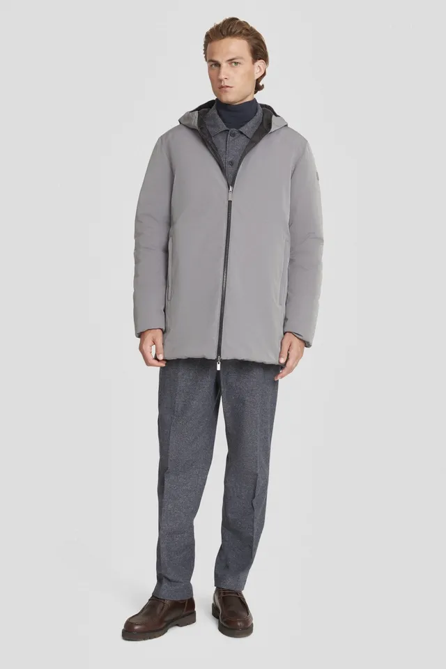 ciesse-daunenjacke-lang-grau-reversibel-800-fill-kapuze image 1