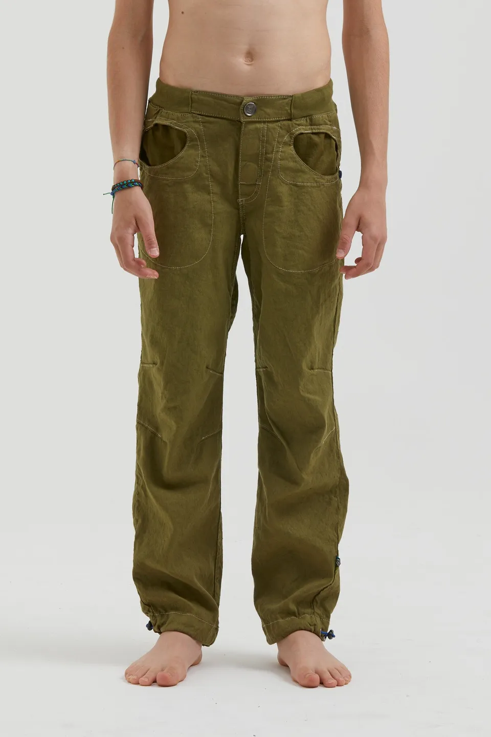 e9-b-rondo-flax-hose-avocado-leinen-kinder-klettern image 1