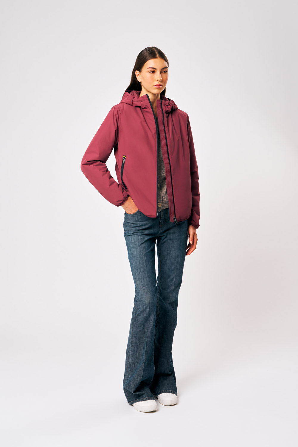 ciesse-outdoor-sofy-damen-winterjacke-bordeaux-wattiert-mit-kapuze image 1