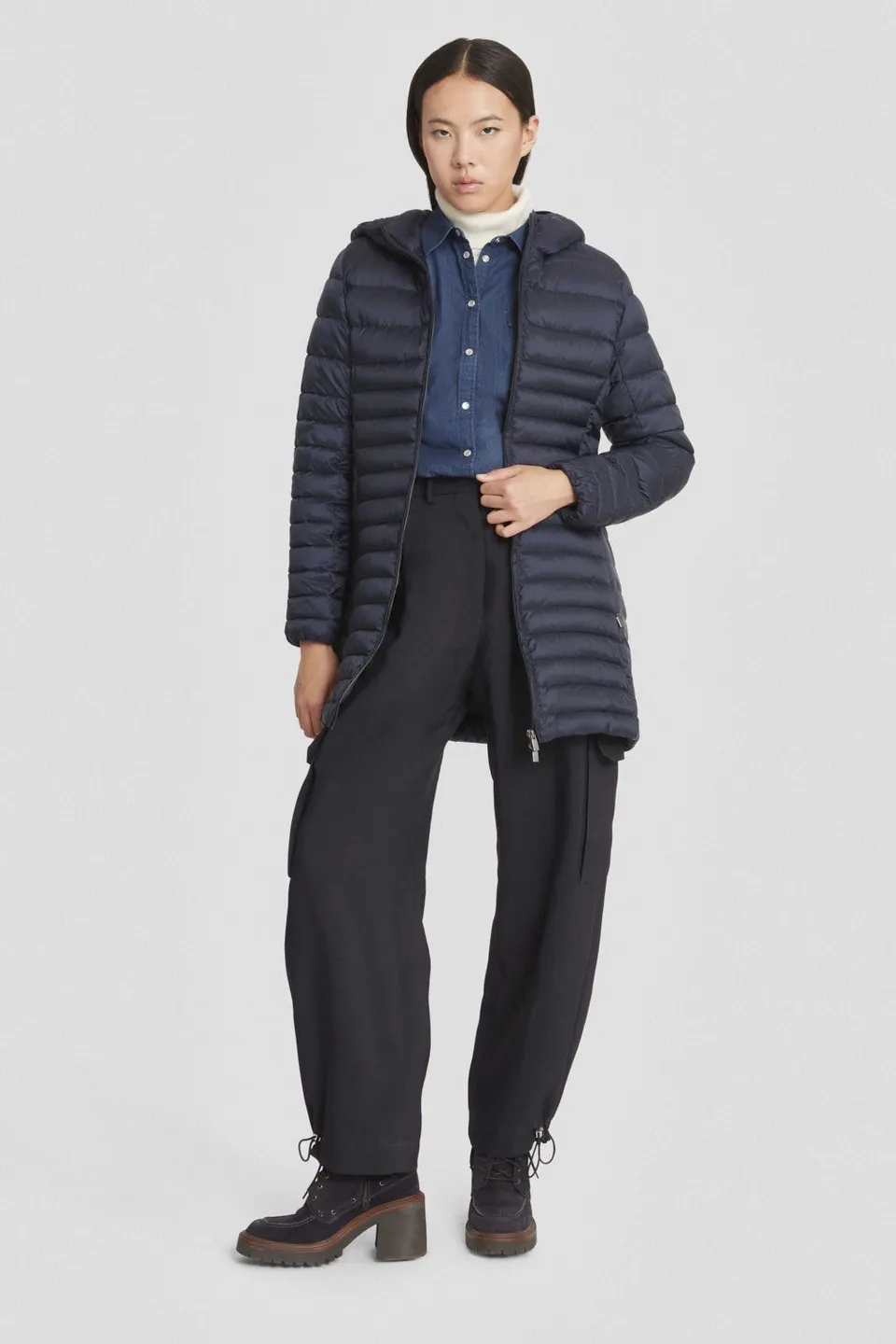ciesse-outdoor-daunenmantel-lang-blau-gesteppt-damen image 1