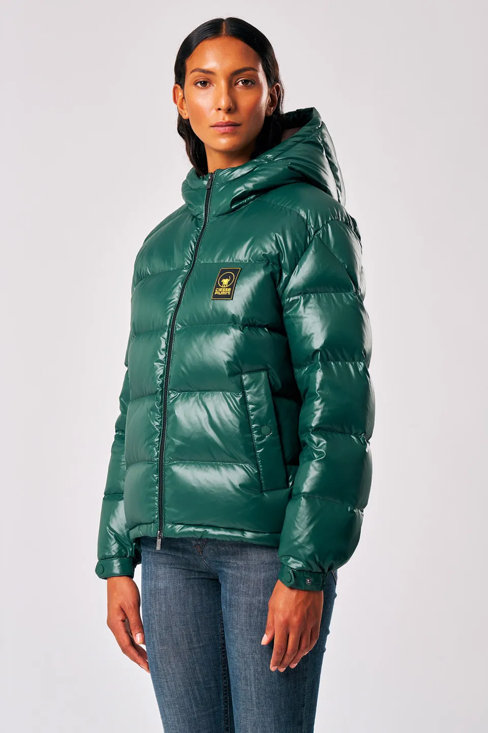 ciesse-outdoor-naria-damen-daunenjacke-gr-n-mit-kapuze-box-fit image 1