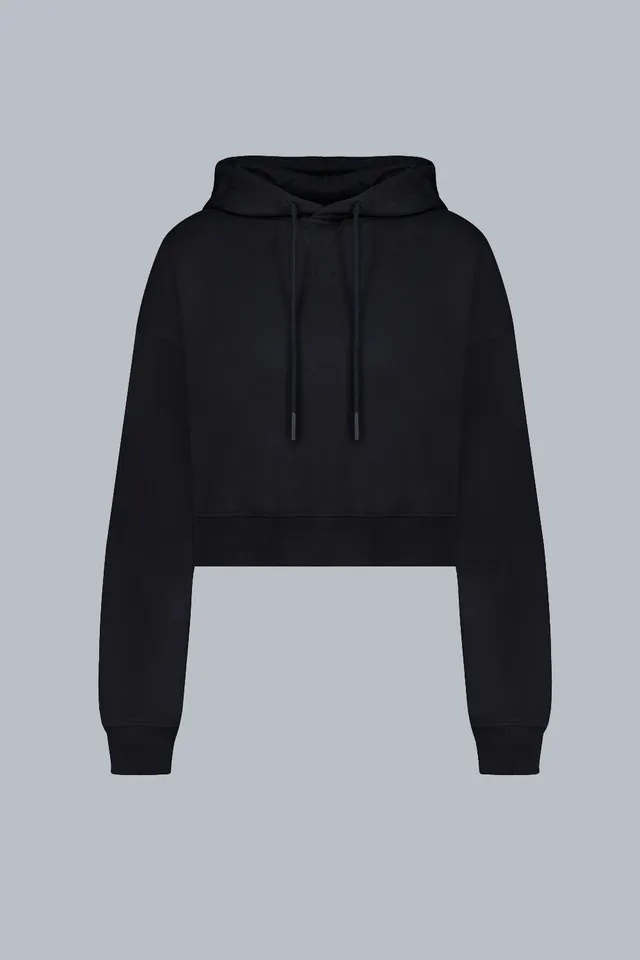 ciesse-felpe-samar-hoodie-cropped-schwarz-baumwolle image 1