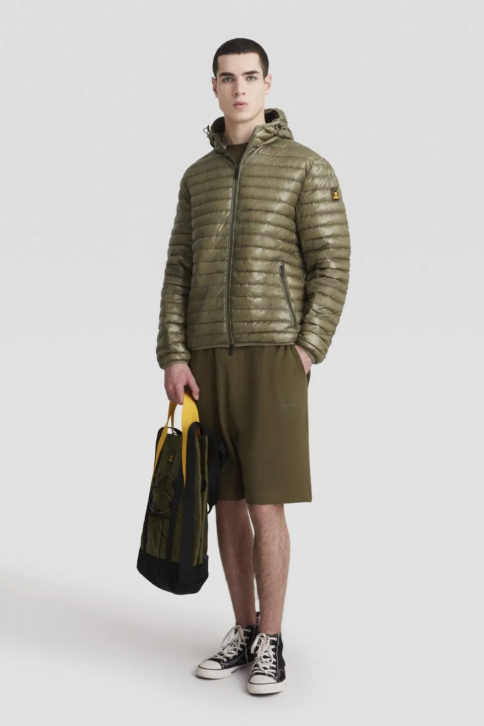 ciesse-piumini-daunenjacke-gr-n-gl-nzend-kapuze image 1