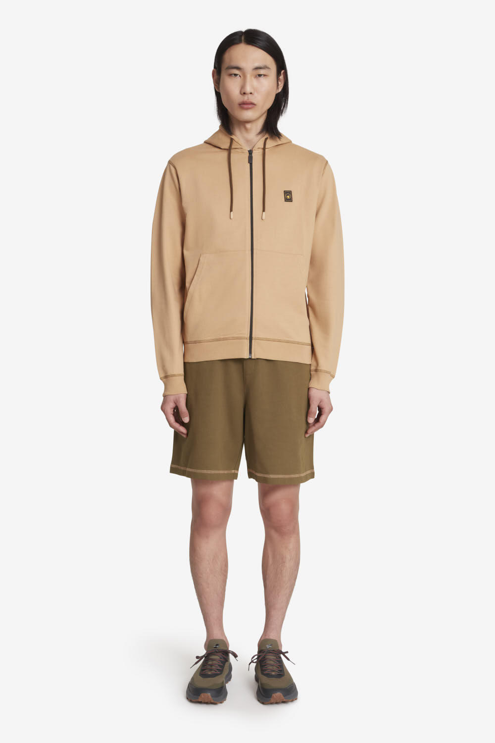 ciesse-outdoor-kurt-kapuzen-hoodie-herren-beige-baumwolle-zip image 1