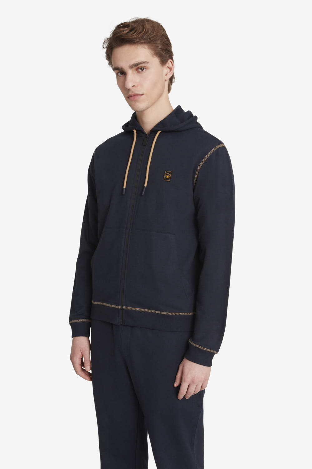 ciesse-kurt-hoodie-herren-dunkelblau-baumwolle-reissverschluss image 2