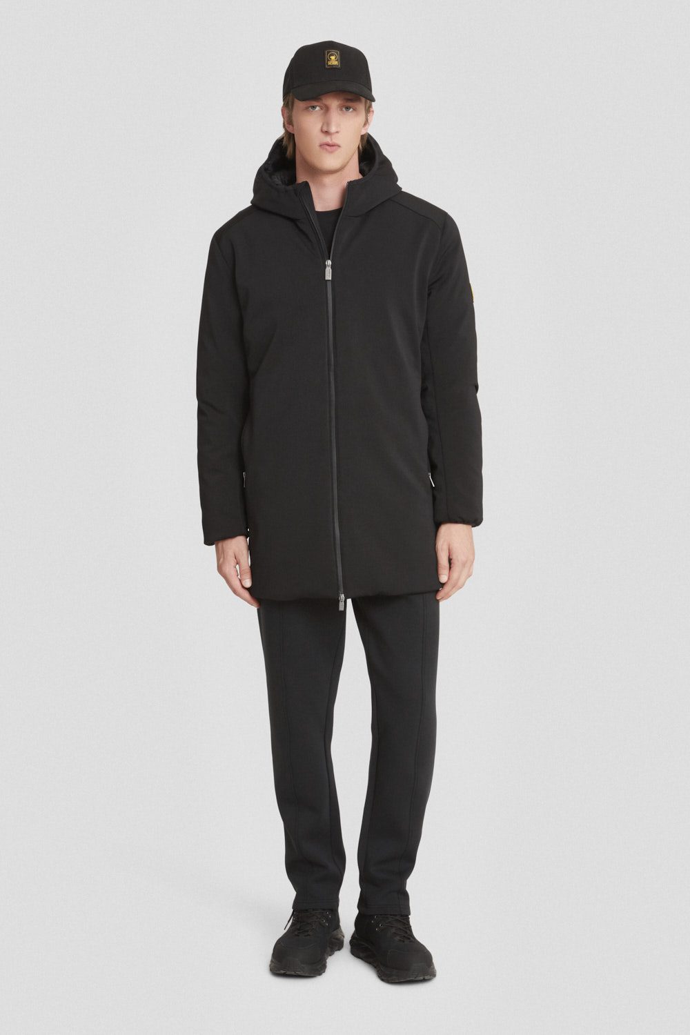 ciesse-softshelljacke-schwarz-lang-mit-kapuze-gef-ttert image 1