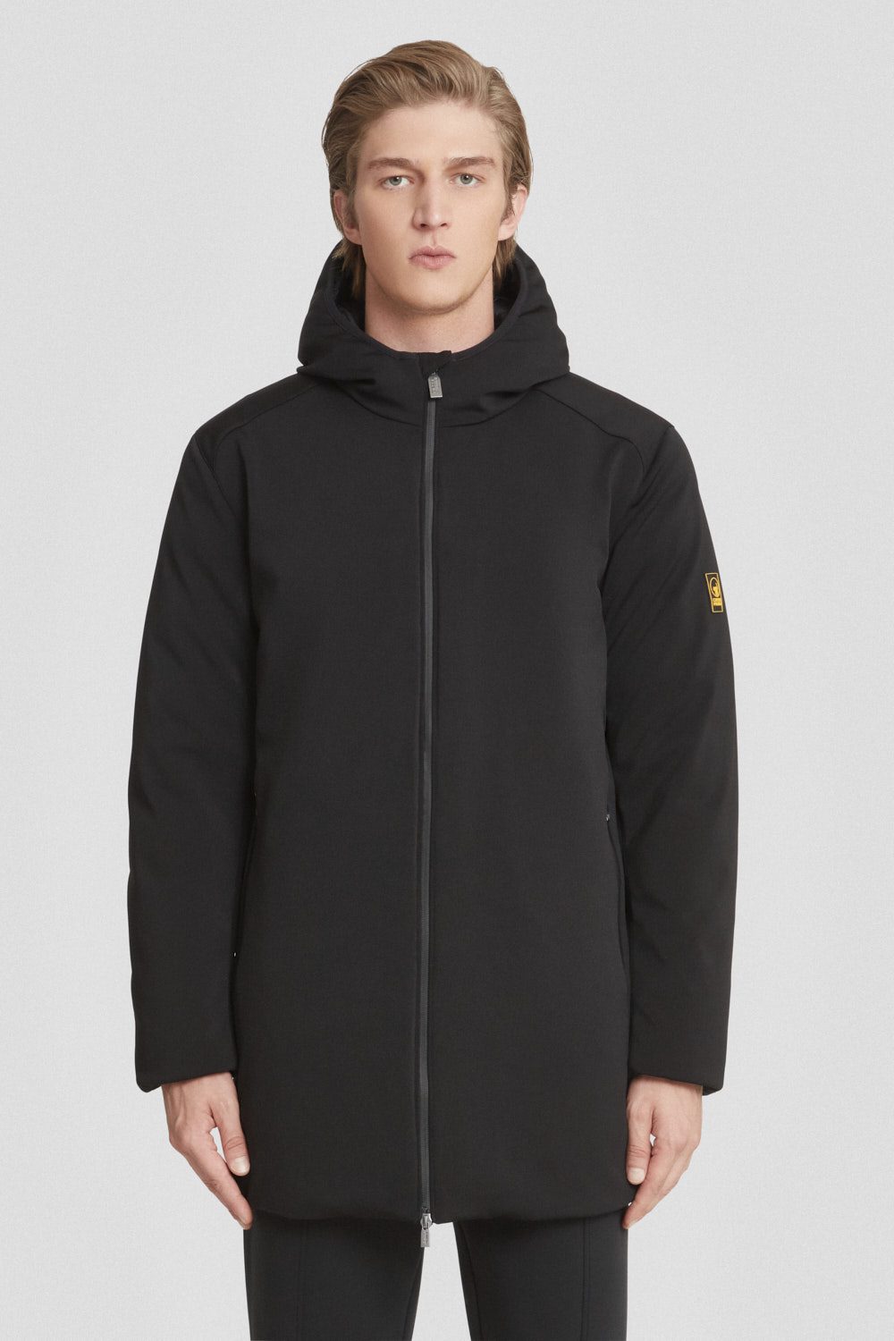 ciesse-softshelljacke-schwarz-lang-mit-kapuze-gef-ttert image 2