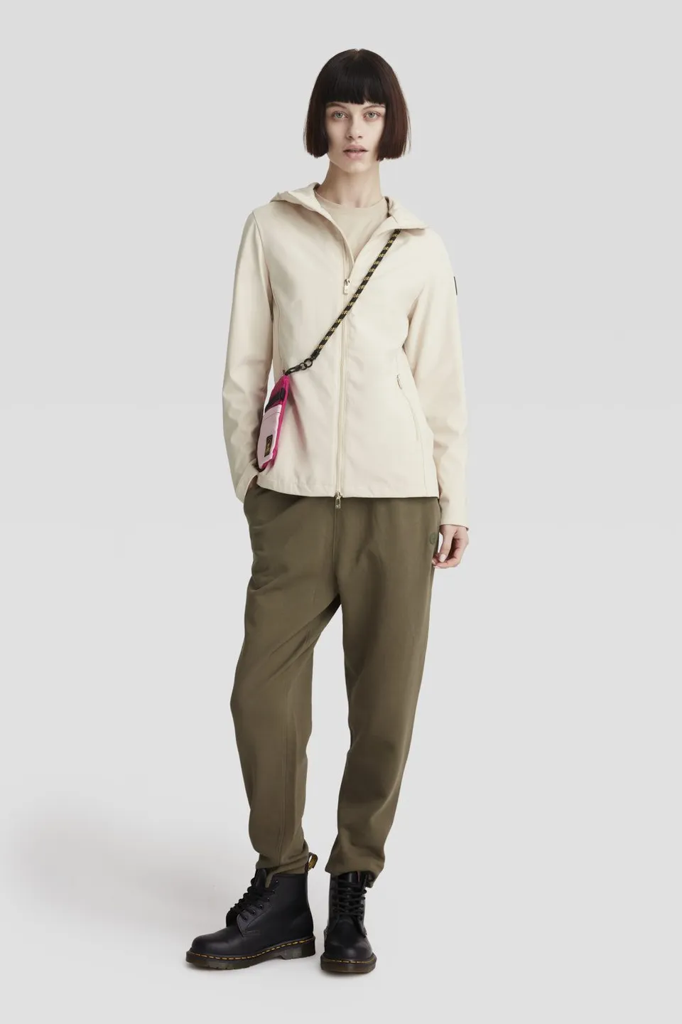 ciesse-outdoor-softshelljacke-beige-mit-kapuze-slim-fit image 1
