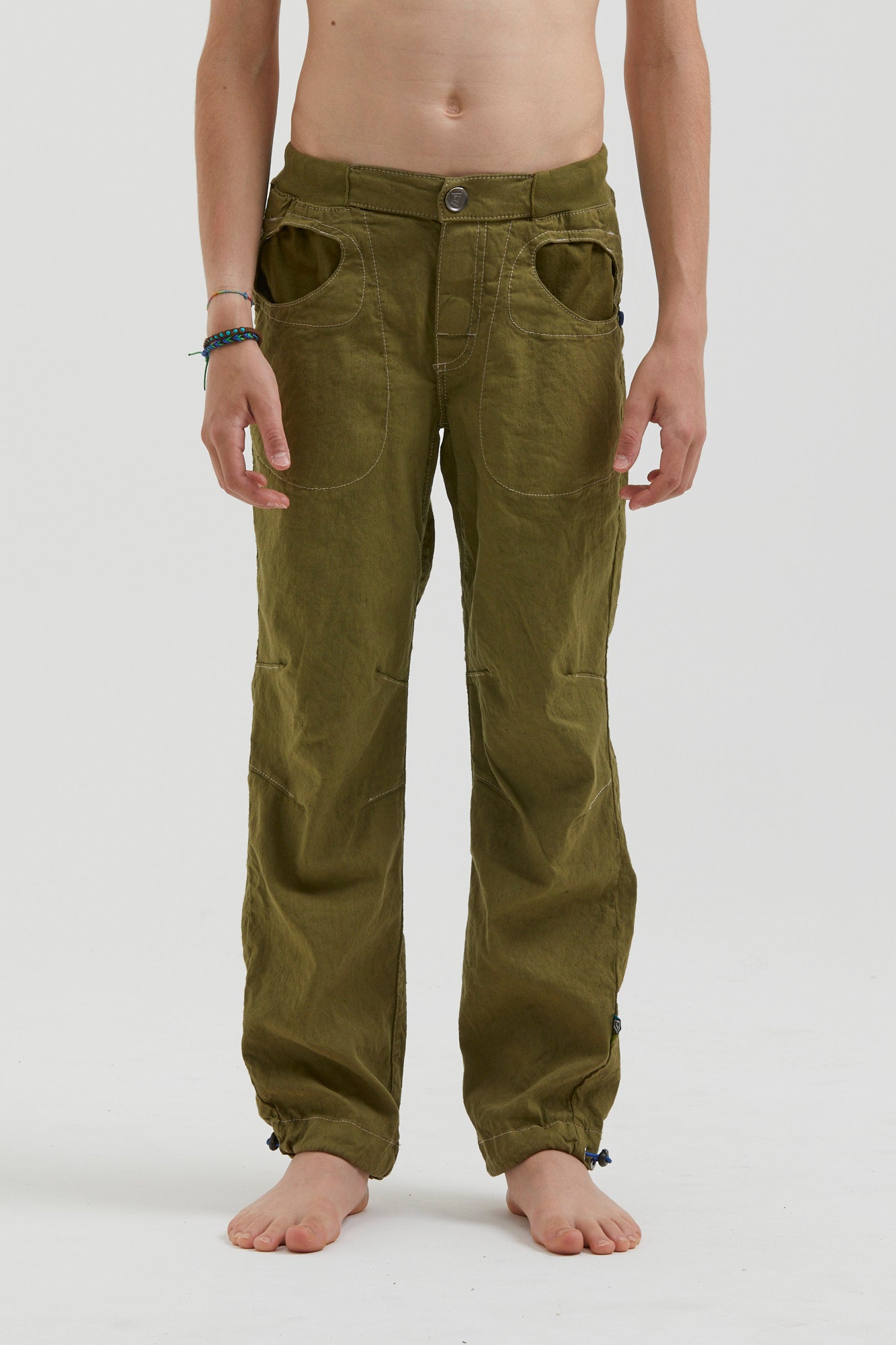e9-b-rondo-flax-hose-avocado-leinen-kinder-klettern image 1