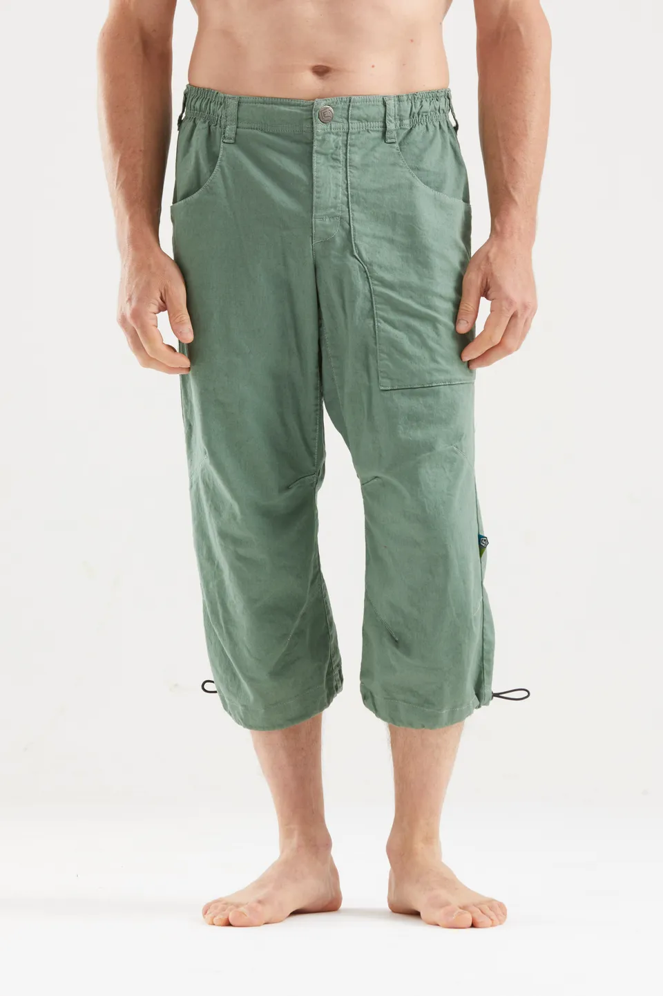 e9-fuoco-flax-3-4-kletterhose-agave-leinen-bio-baumwolle image 1