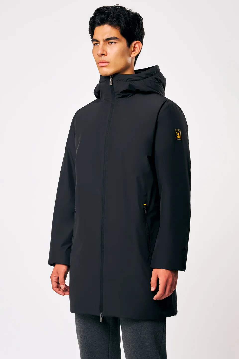 ciesse-gunbu-winterjacke-herren-schwarz-lang image 1