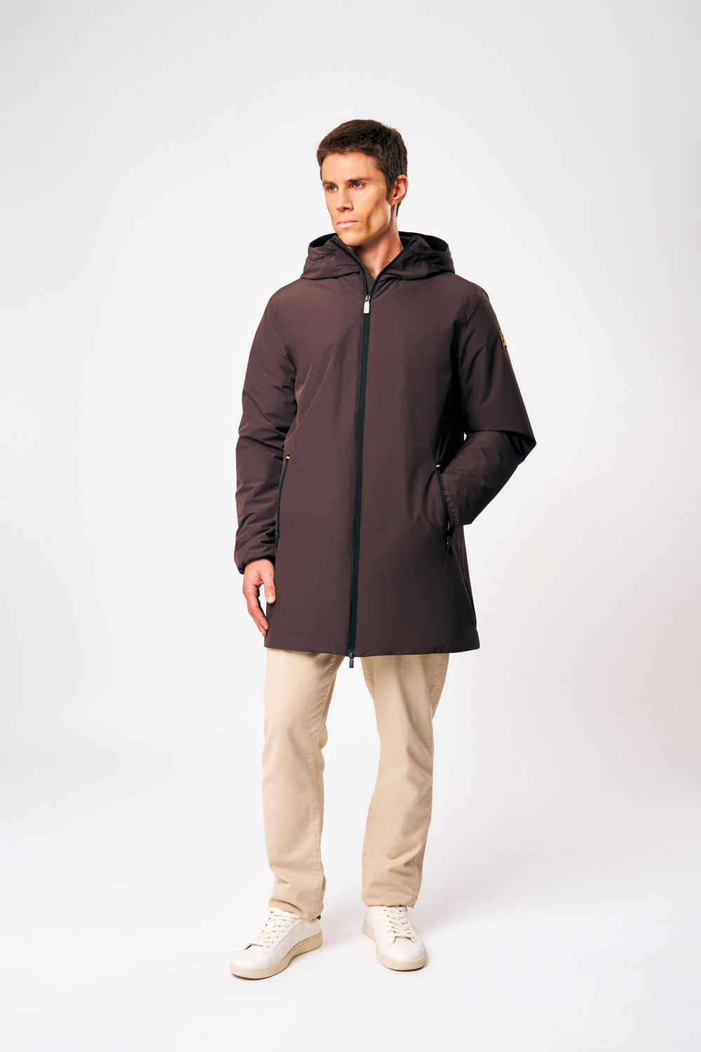 ciesse-outdoor-gunbu-lange-winterjacke-herren-braun-mit-kapuze image 1